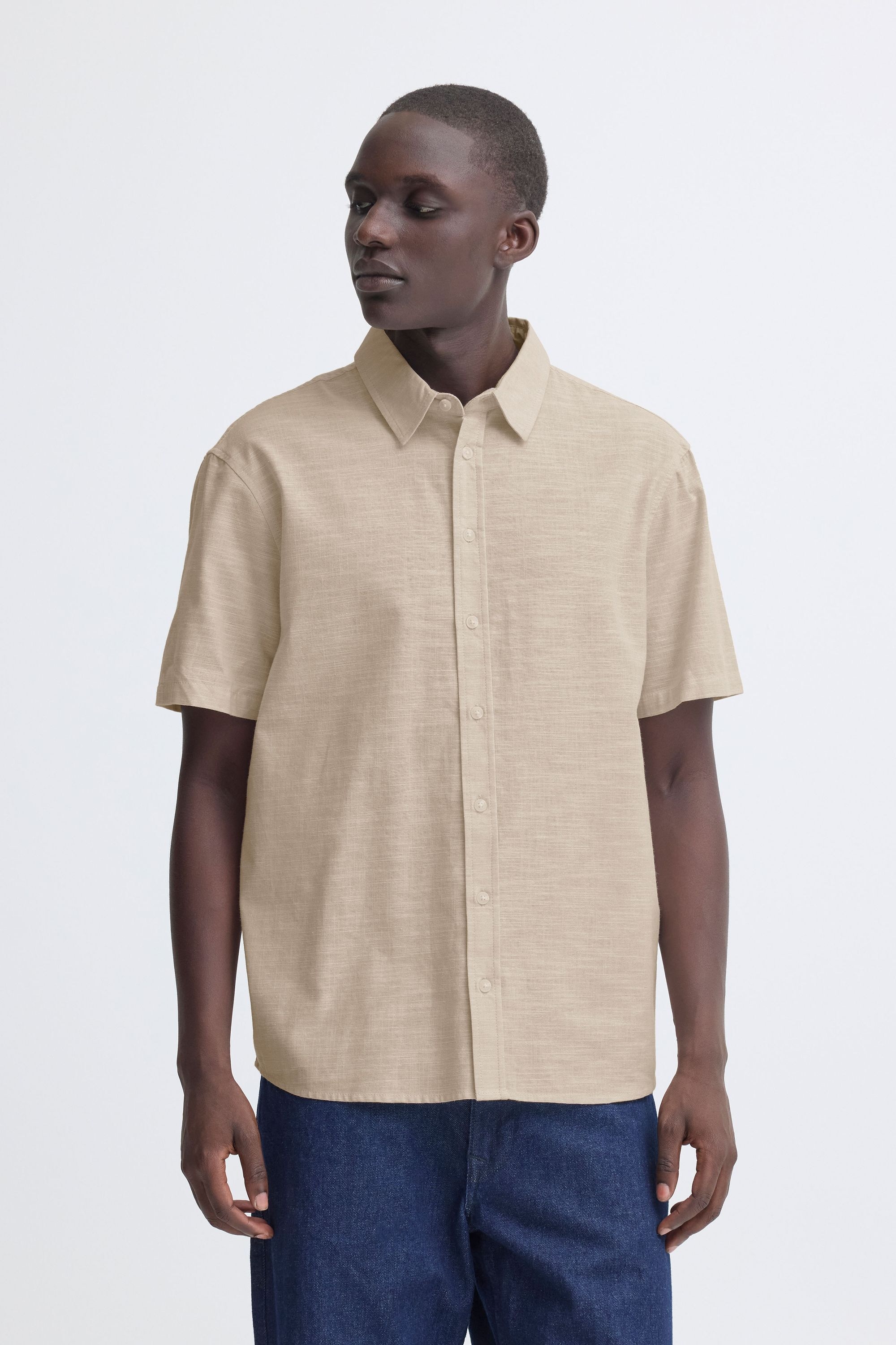Blend Kurzarmhemd "BHDaris" Meliertes Kurzarm-Hemd mit Kentkragen günstig online kaufen