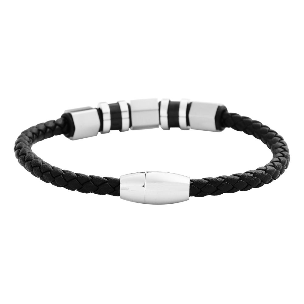 Armband ADELIA´S "Unisex Armband aus Leder 22 cm", schwarz, Armbänder, Damen, 22cm, Leder, Armband, Ein Geschenk, das Freude macht