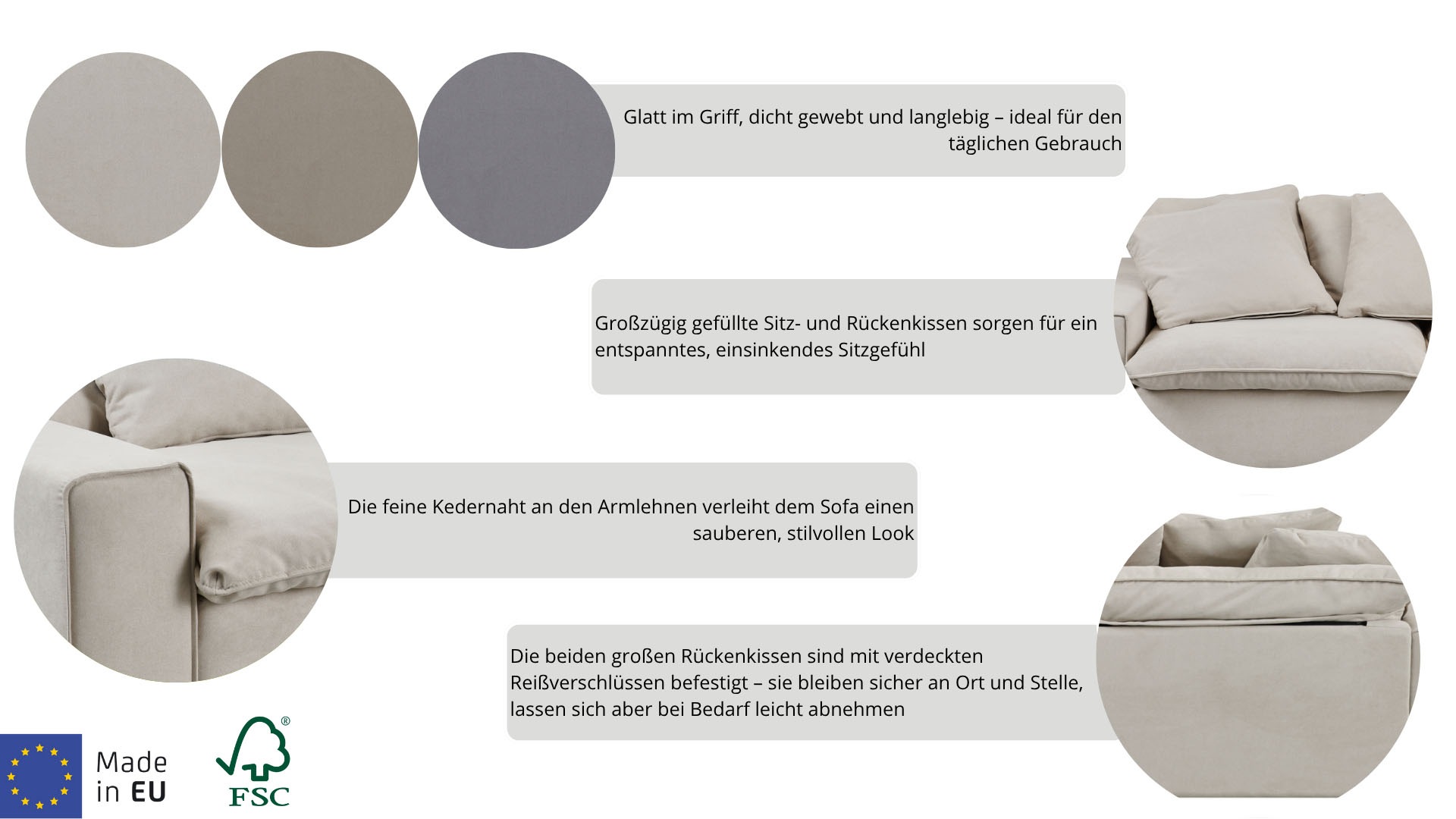 Thumbnail - Home affaire Big-Sofa "Venslev" Lounge-Sofa, mit extra tiefer Sitzfläche und losen Kissen