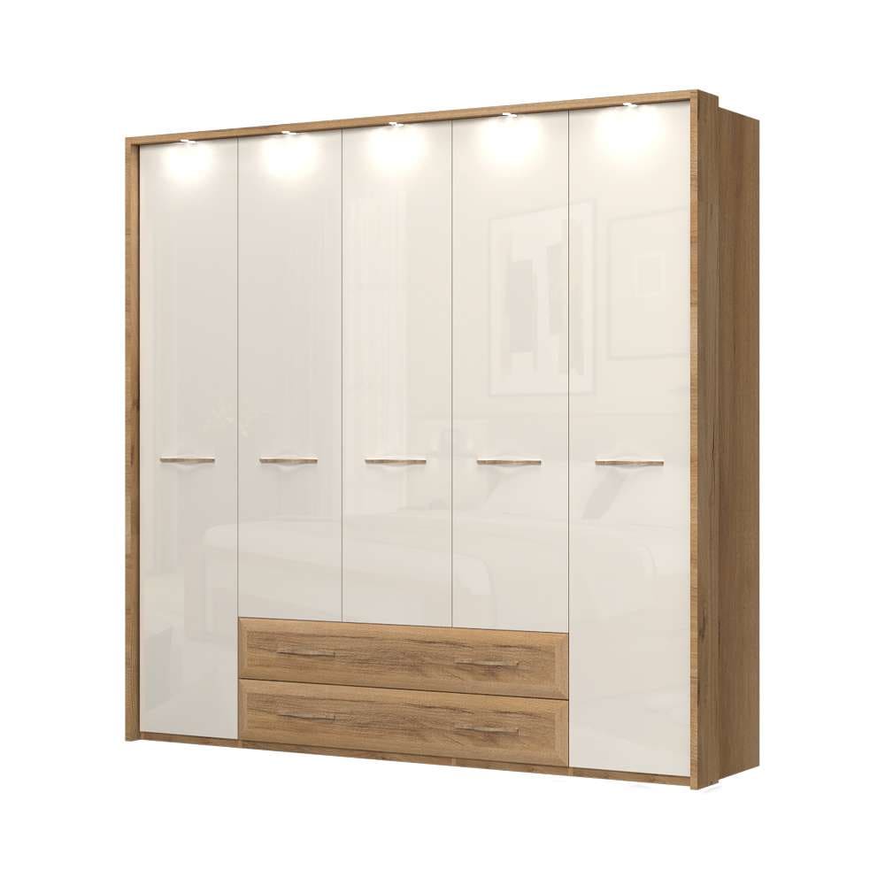 Home affaire Kleiderschrank "Gala, beige hochglänzend UV lackiert, kratzfes günstig online kaufen