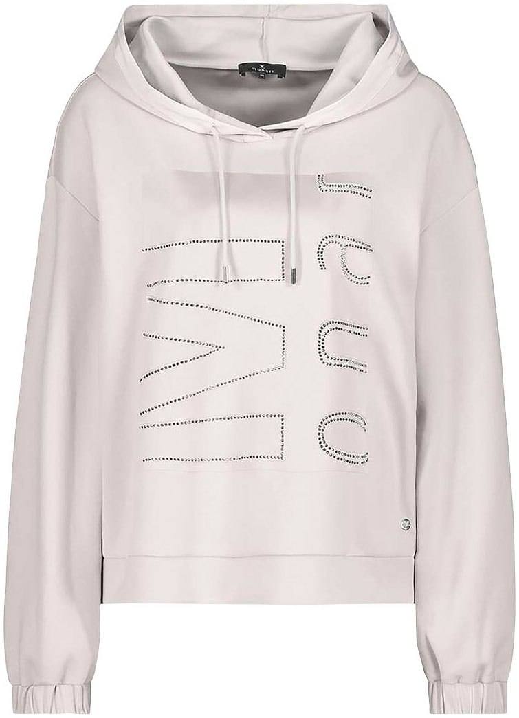 Monari Kapuzensweatshirt »Sweatshirt Satindruck + Schmuck« bestellen | BAUR