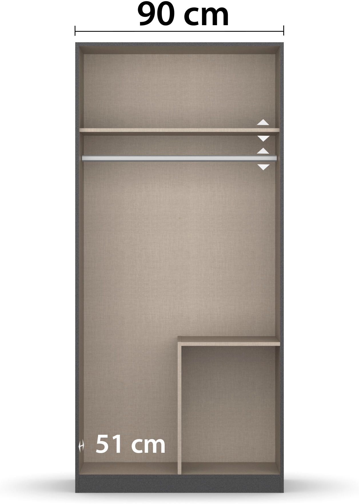 rauch Drehtürenschrank »Holmes« im Industrial Style, mit Schubkästen, mit oder ohne Spiegel