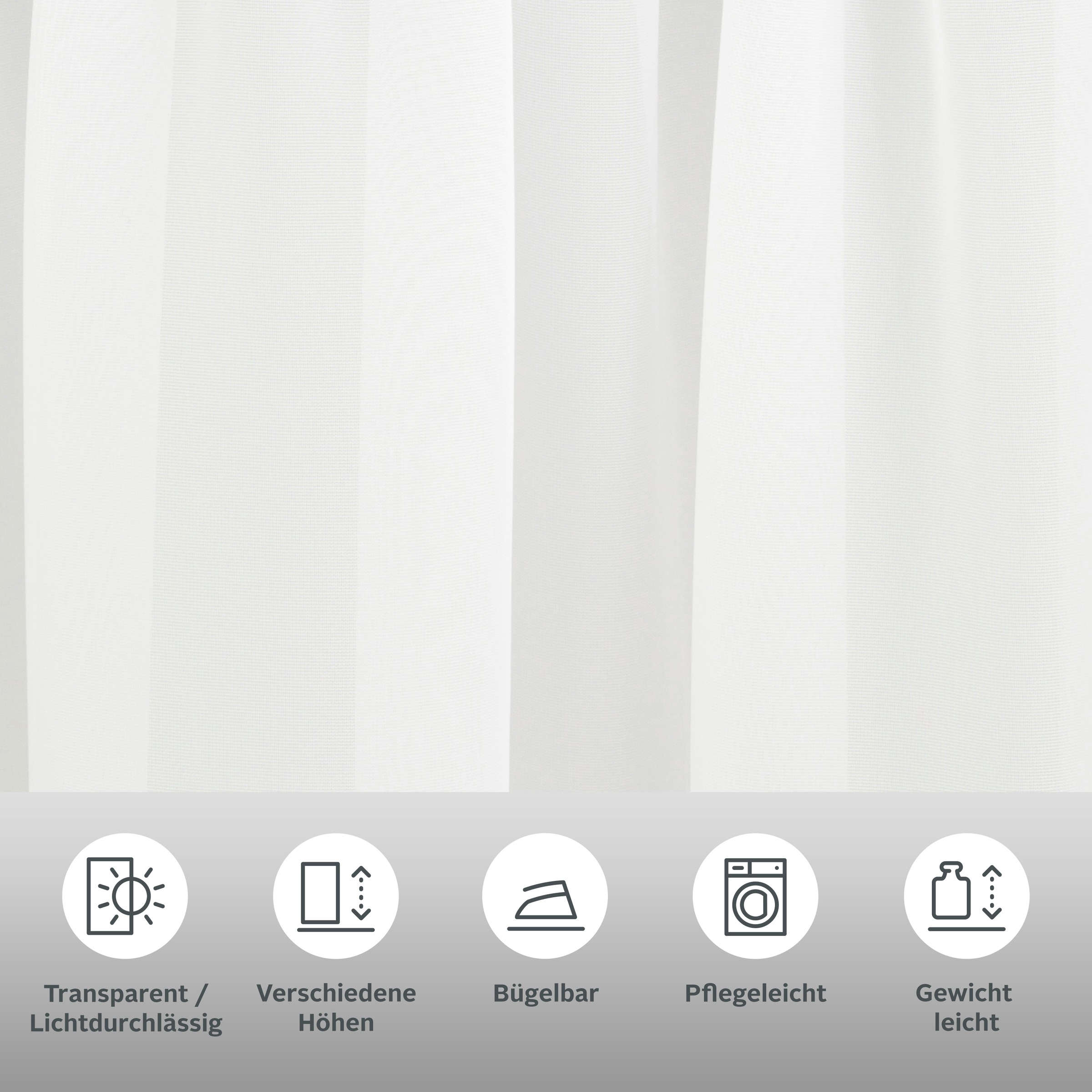 Thumbnail - my home Gardine "Missy" Kräuselband 1 Stk. tlg. Vorhang, Fertiggardine, Store, transparent