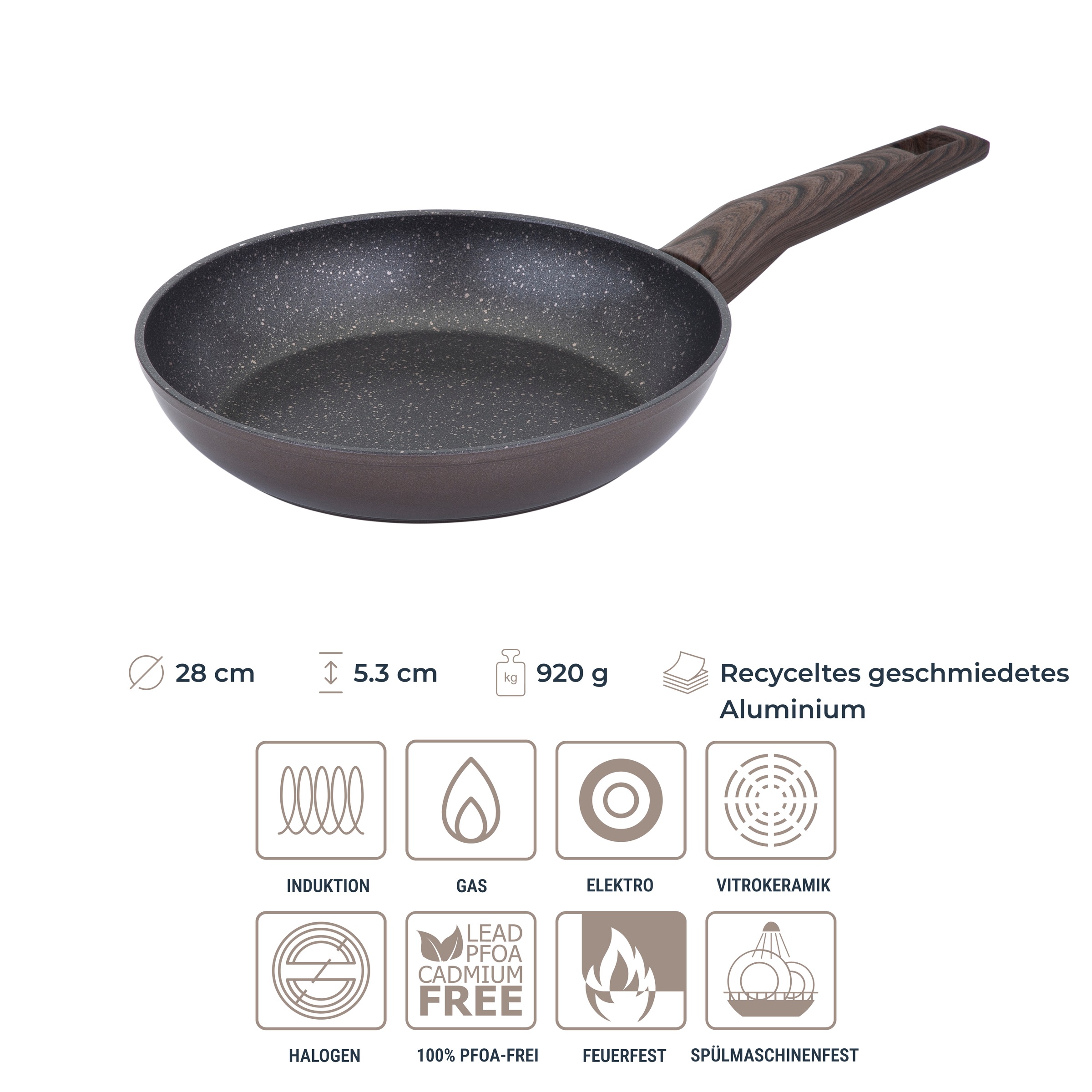 RESTO Kitchenware Pfannen-Set »Carina, antihaftbeschichtet und spülmaschinenfest«, Aluminium, (Set, 2 tlg., 1x Bratpfanne Ø 24, 1x Bratpfanne Ø 28), für alle Herdarten geeignet, auch Induktion