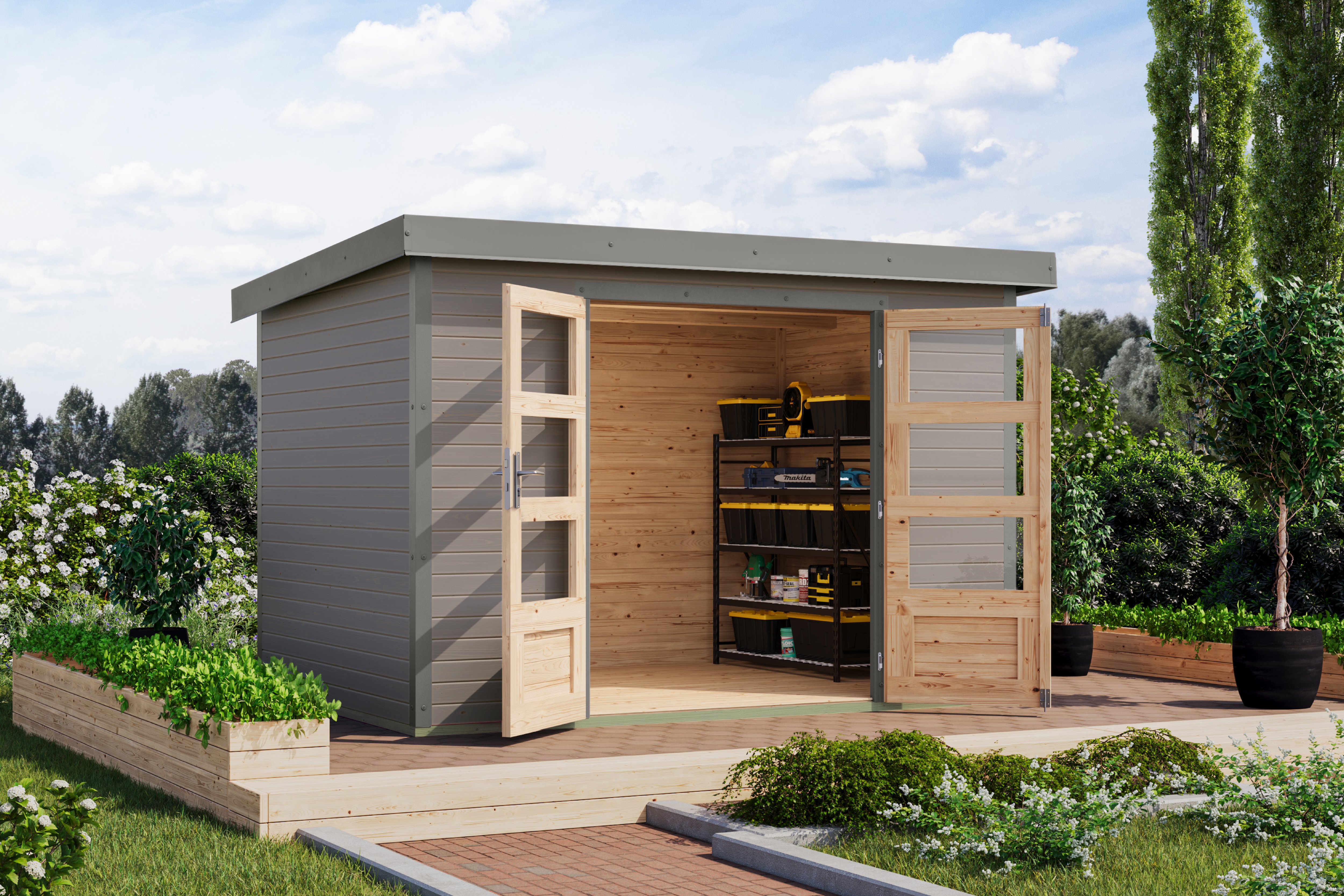 Karibu Gartenhaus "Jupiterino 4, in verschiedenen Farben"