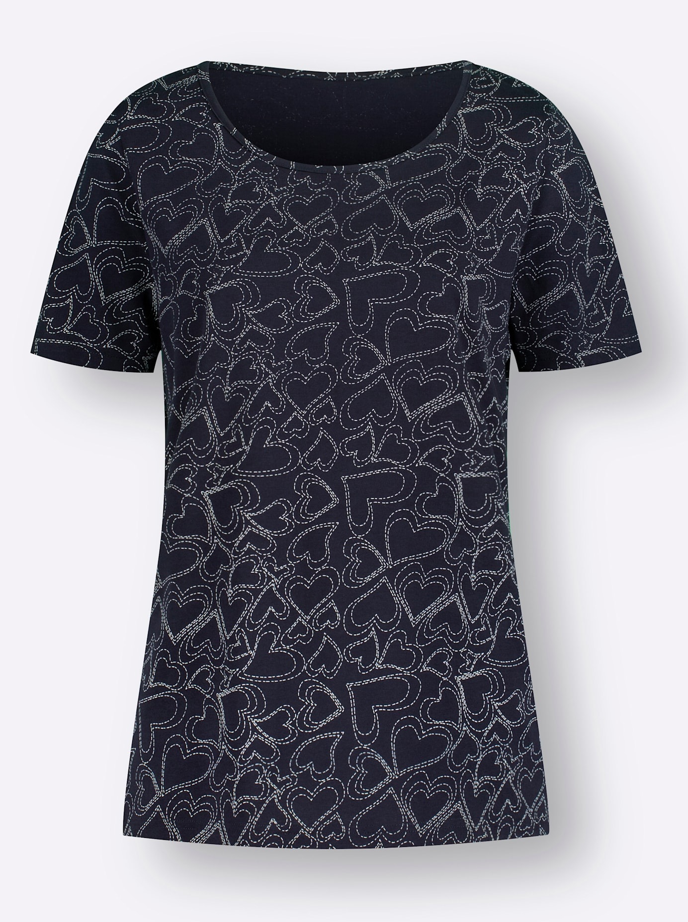 Classic Basics Printed T-Shirt Women's Navy Size 44 2