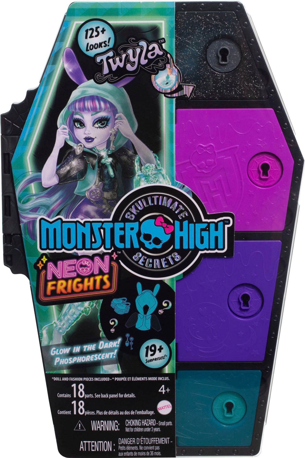 Mattel® Anziehpuppe »Monster High, Skulltimate Secrets: Neon Frights, Twyla«