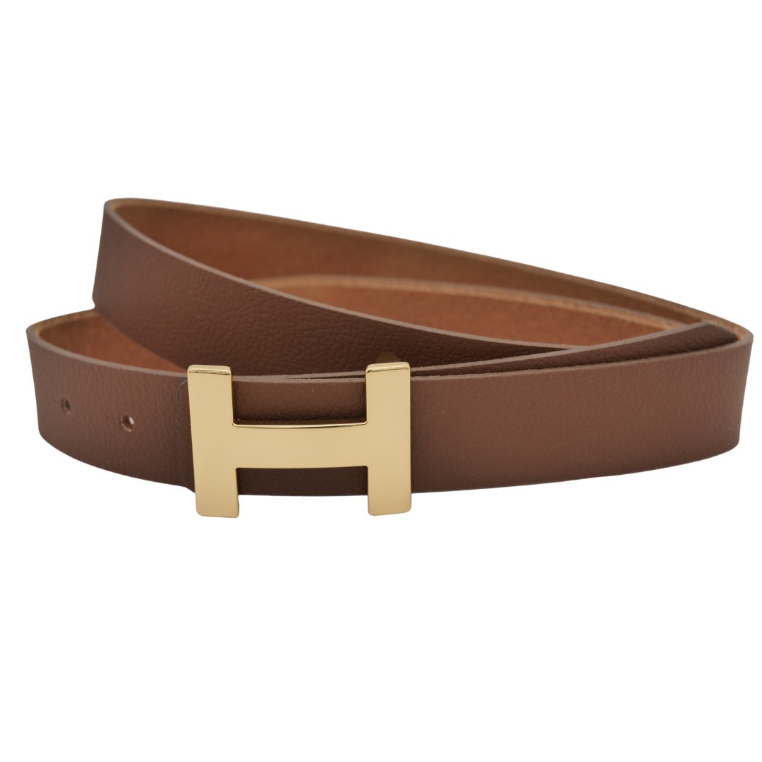 Ledergürtel ANNAMATONI "AnnaMatoni Ledergürtel Goldi Ledergürtel Goldi", Damen, Gr. TW75 - 90cm Gesamtlänge, braun 690, 100% Leder, Gürtel Ledergürtel