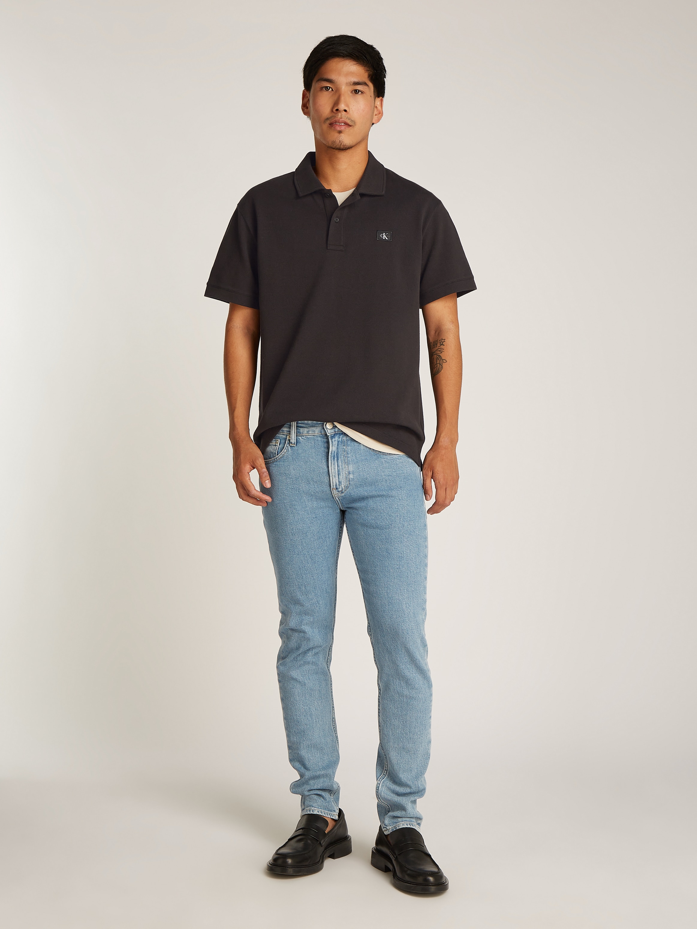 Calvin Klein Jeans Poloshirt »WOVEN LABEL POLO«, Logodruck