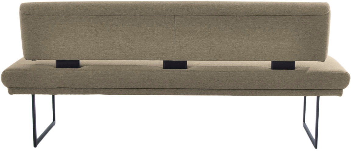 K+W Komfort & Wohnen Polsterbank »Longbeach«, (1 St.), mit Metallkufen in schwarz Struktur, in der Breite 204cm oder 224cm