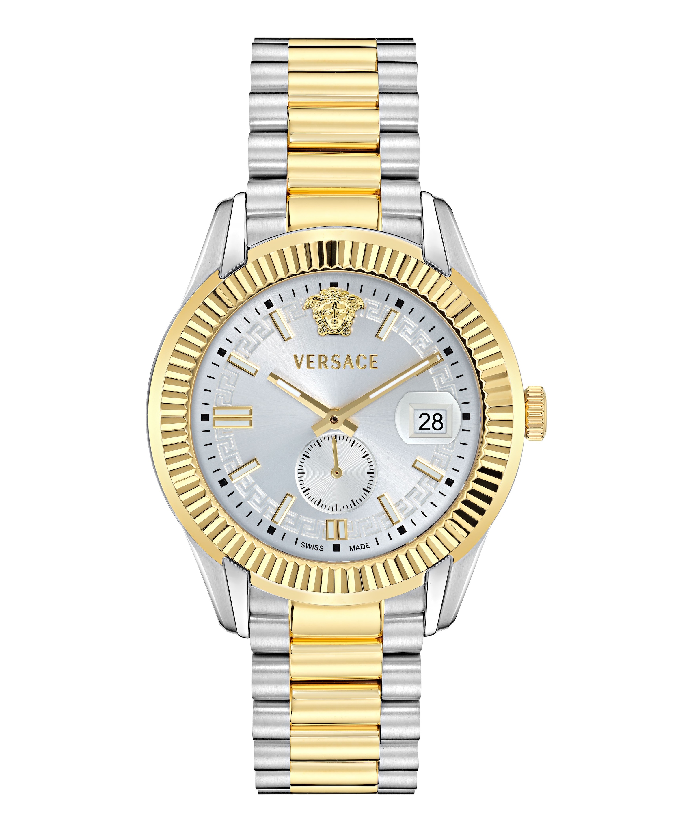 Versace Quarzuhr »APODIS« Armbanduhr, Herrenuhr, Swiss Made, Edelstahlarmband, analog, Tag