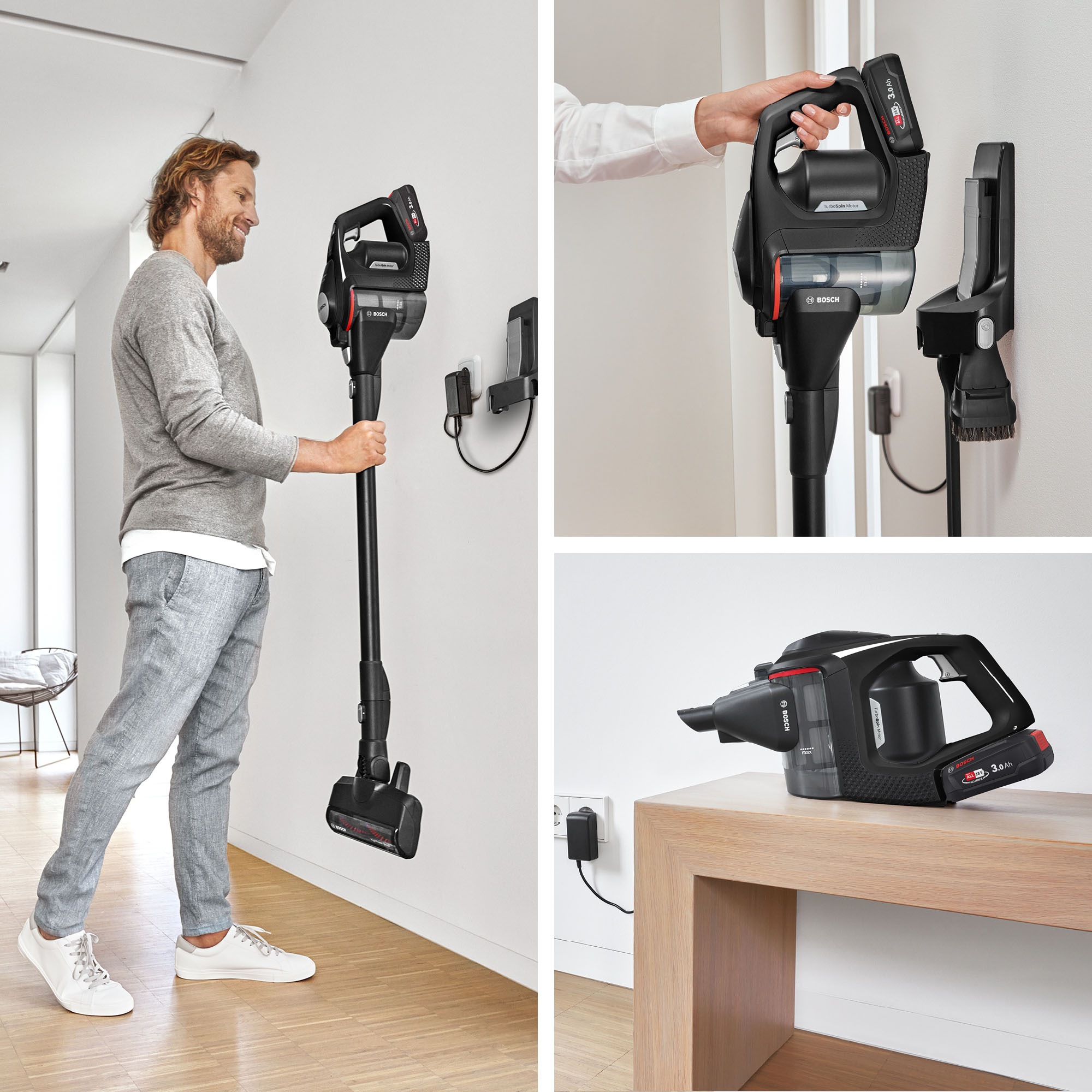 BOSCH Akku-Stielstaubsauger »Unlimited 8 Gen2 BKS8214T, Staubsauger mit 10 Jahren Motorgarantie«, LED-Licht, hohe Saugkraft, lange Laufzeit, Mini-Turbo-Düse, schwarz