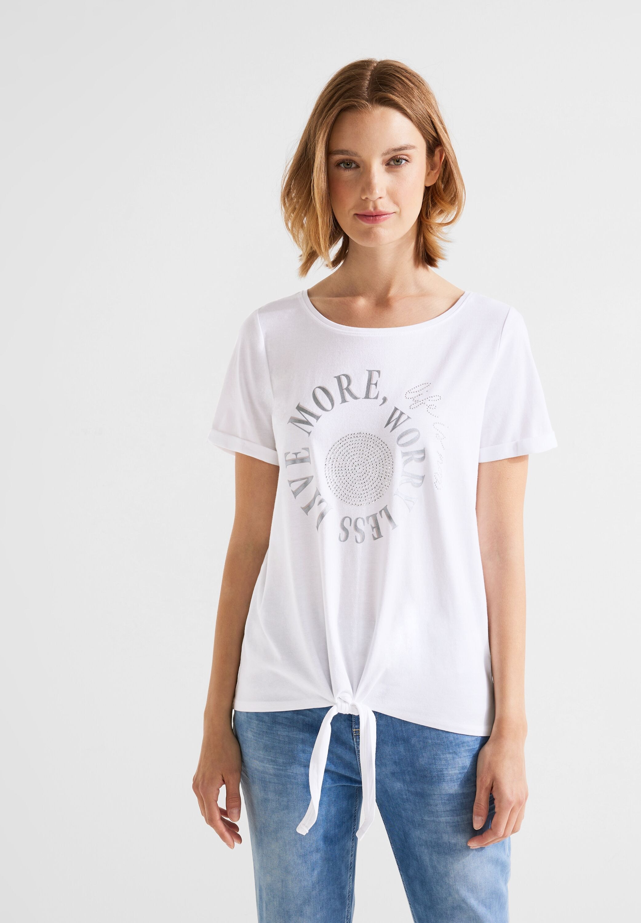 STREET ONE T-Shirt, aus | Materialmix BAUR kaufen softem