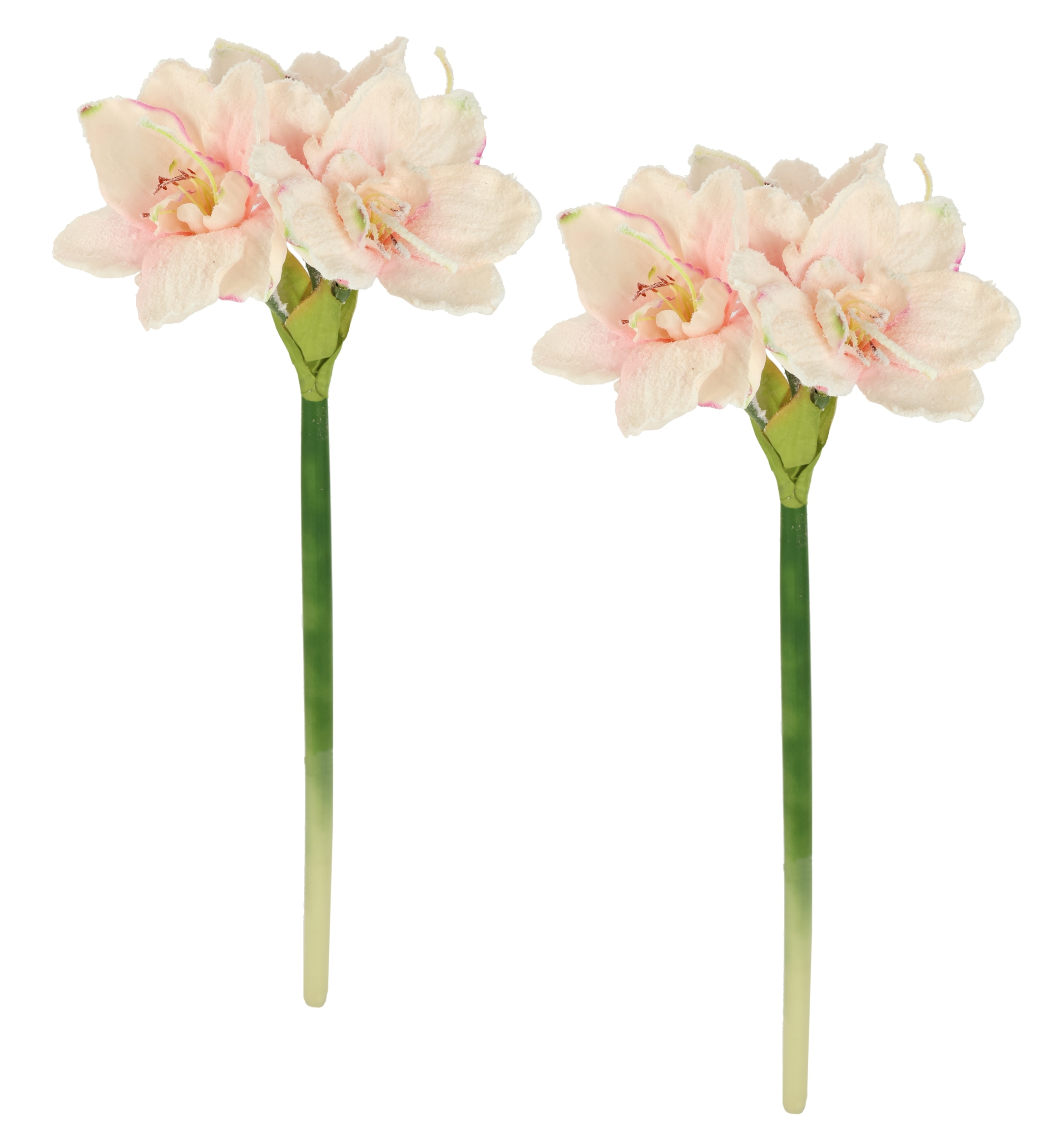 Kunstblume »Amaryllis mit Kunstschnee«, 2er Set Zweige Winterblume Dekozweig...