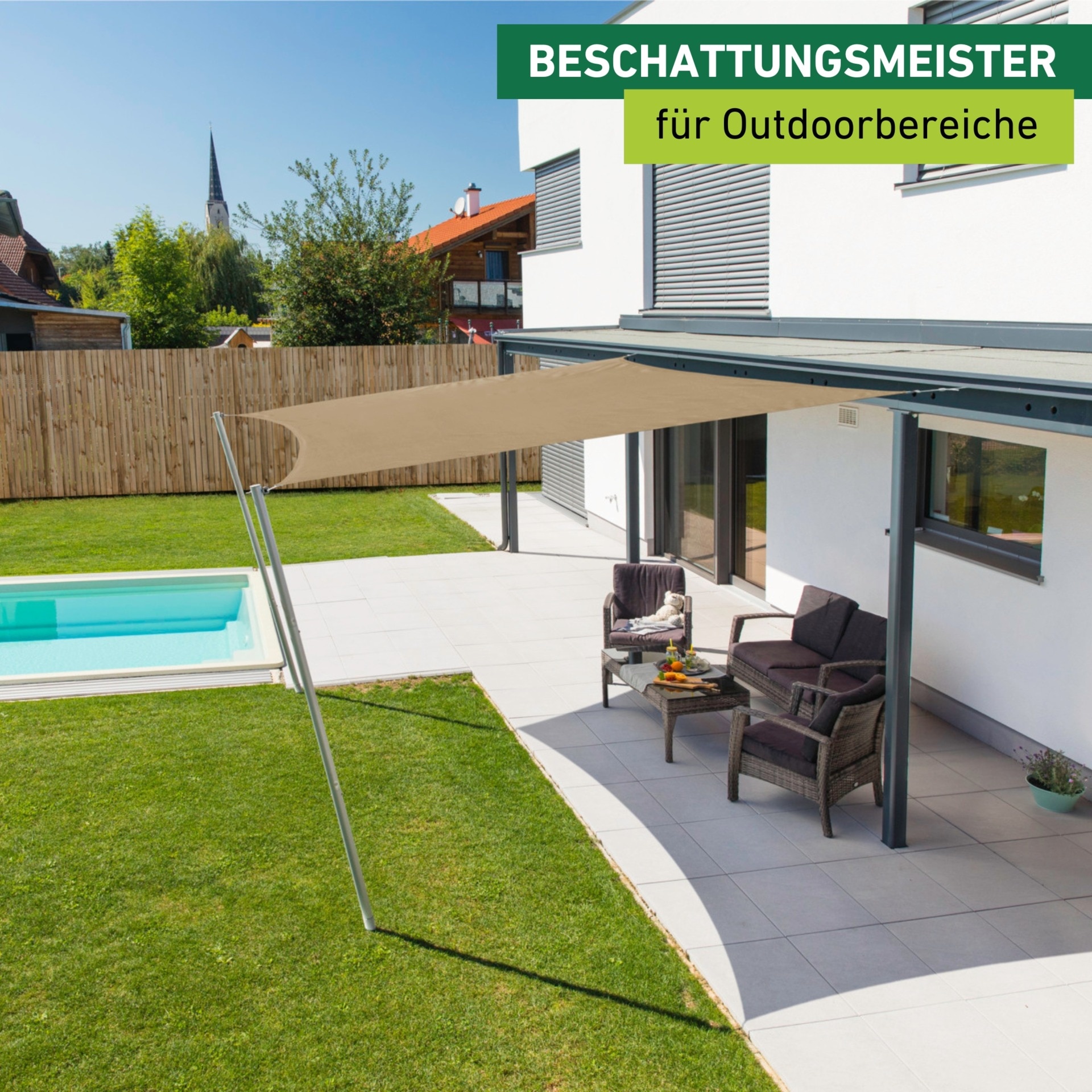Windhager Sonnensegel »Cannes, Quadrat Segel zur Beschattung von Garten, Terrasse, Balkon« Sonnenschutz 4 x 4 m, erhältlich in anthrazit, grau, taupe oder weiß