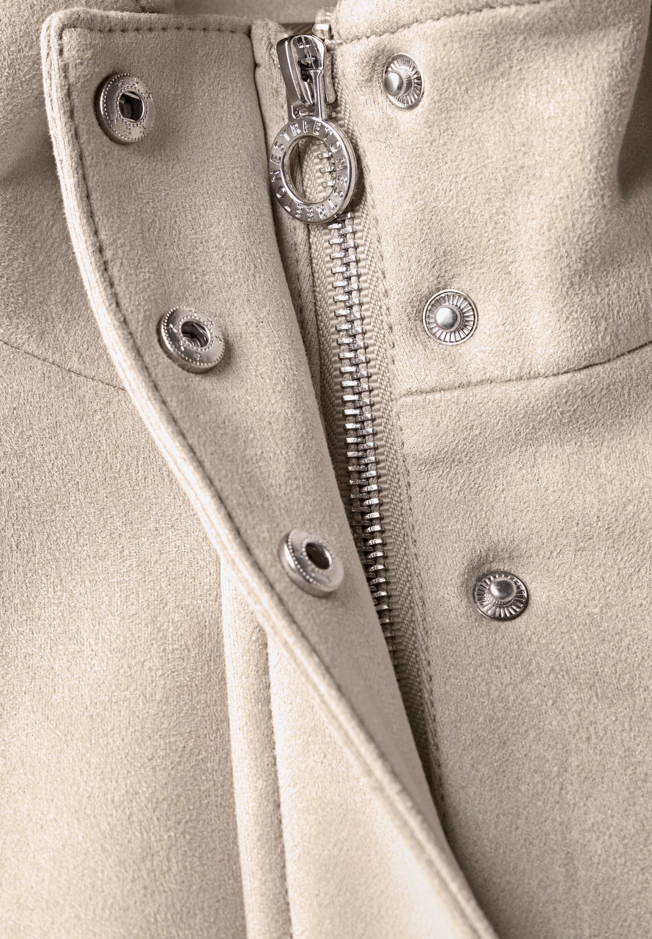 STREET ONE Lederimitatjacke, ohne Kapuze, aus softem Materialmix