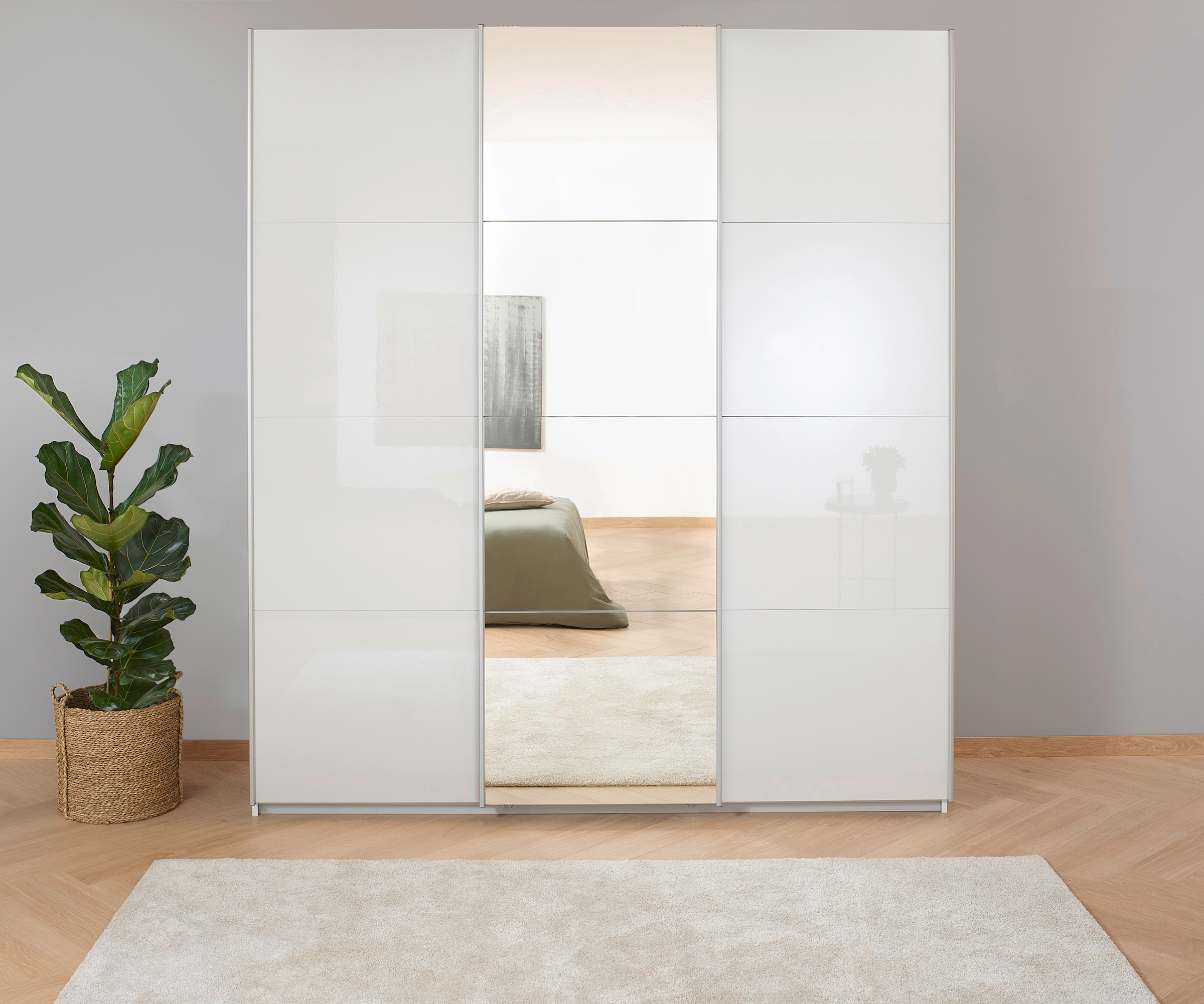 OTTO home Kleiderschrank "Mehrzweckschrank Aktenschrank Möbel Mietswohnung Schlafzimmer KOLUNA" 3 Ausstattungen BASIC/CLASSIC/PREMIUM (inkl. SOFT-CLOSE-FUNKTION), Breiten 203/271/315/360cm Höhen 210/229 Hochglanzfront MADE IN GERMANY