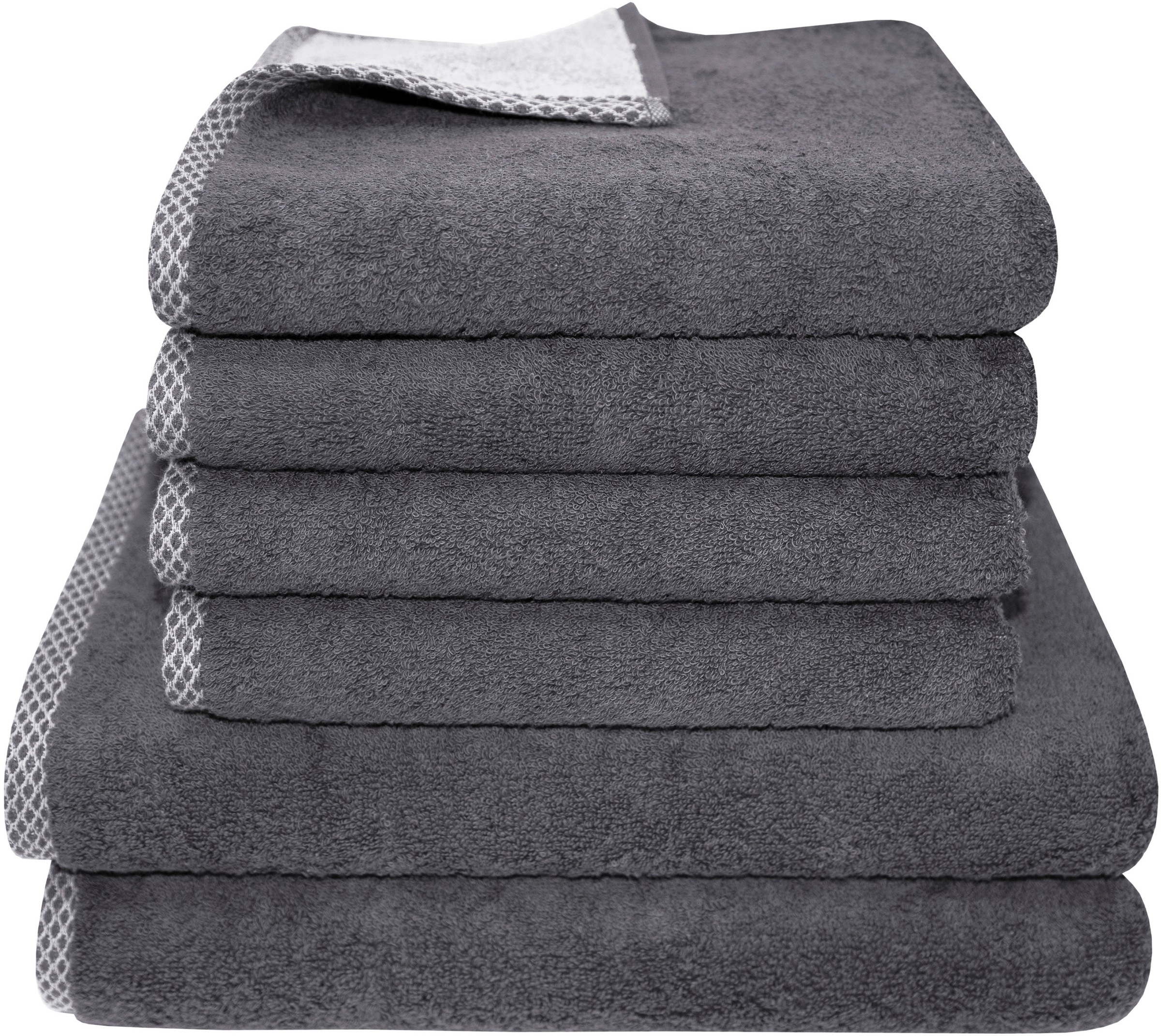 Dyckhoff Handtuch Set "Golden Shades Rhomb" Set 6 Stk. Walkfrottier 4 Handt günstig online kaufen