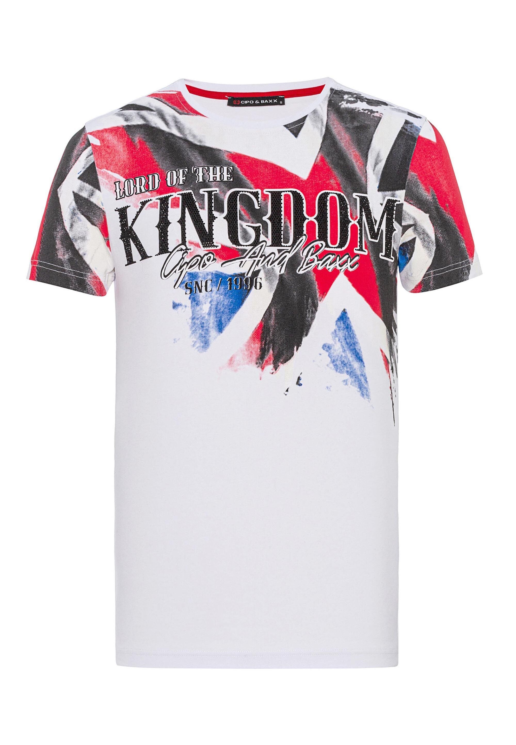 Cipo & Baxx T-Shirt »T-Shirt«, mit großem Flaggenprint