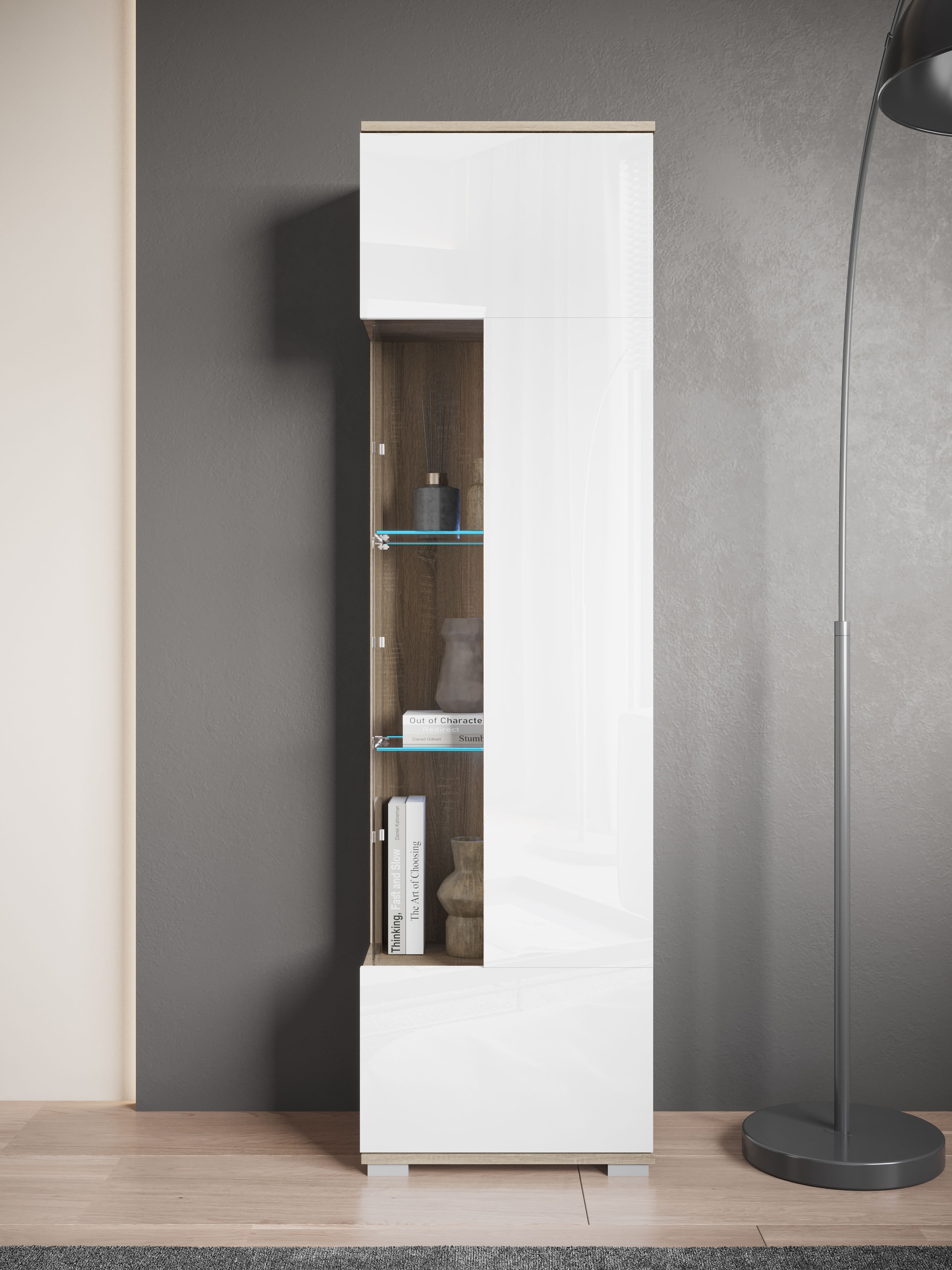 INOSIGN Vitrine »Kenia, stehend und hängend, Türanschlag wechselbar«, (1 St.), Vitrineschrank mit Glastüren 160 cm Höhe