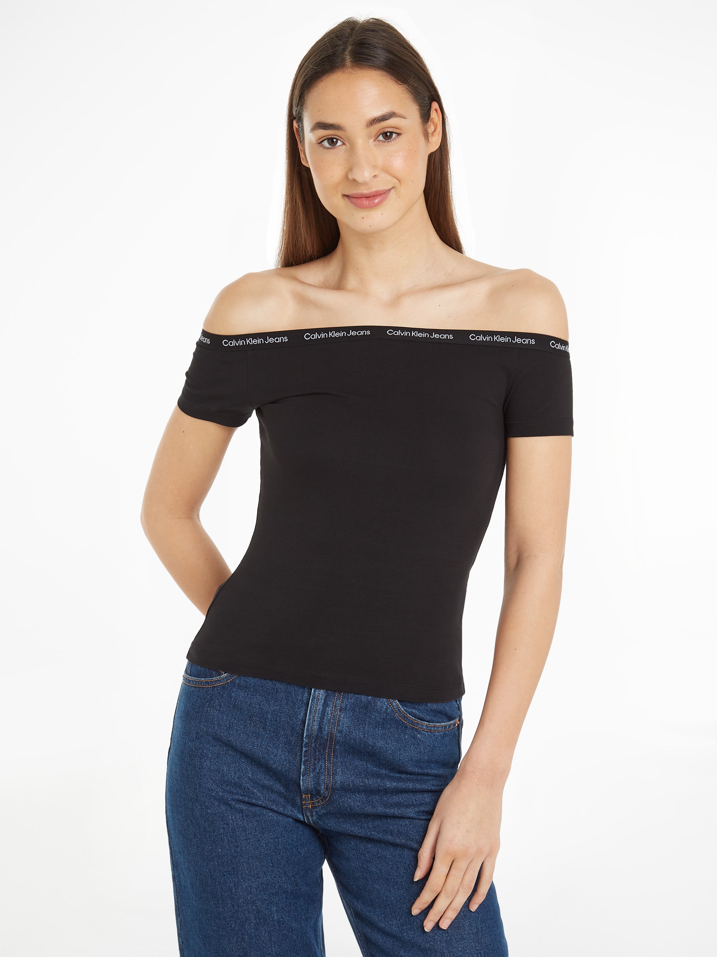 Calvin Klein Jeans T-Shirt "LOGO ELASTIC BARDOT TOP", mit Logoschriftzug günstig online kaufen