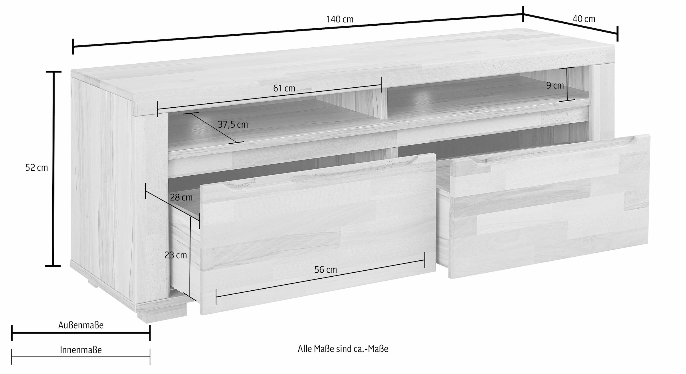 Home affaire Lowboard »Denis«, Breite 140 cm