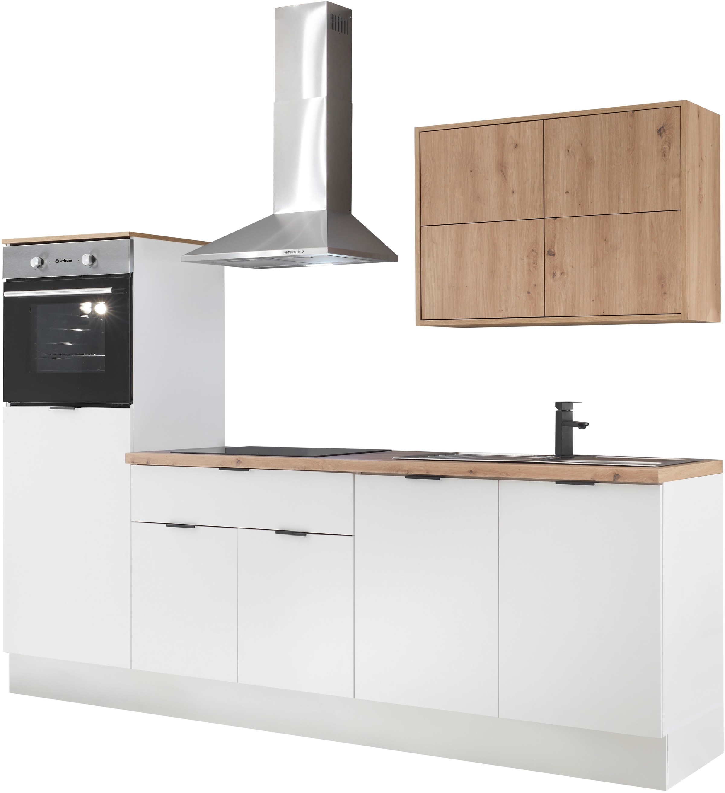 Thumbnail - KOCHSTATION Küchenzeile "KS-Georgia, mit 38mm starker Arbeitsplatte" Breite 250 cm, wahlweise mit E-Geräten und Kühlschr...