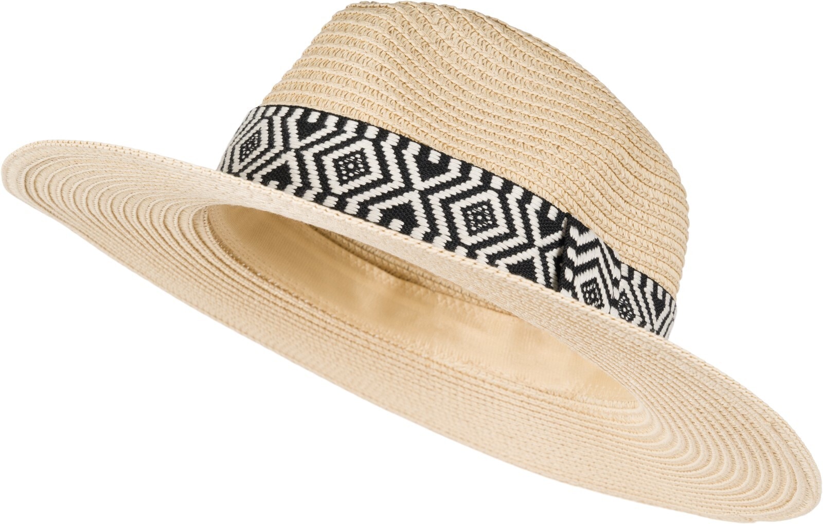 styleBREAKER Sonnenhut "Panama Strohhut Hutband Azteken Muster" 1 Stk.
