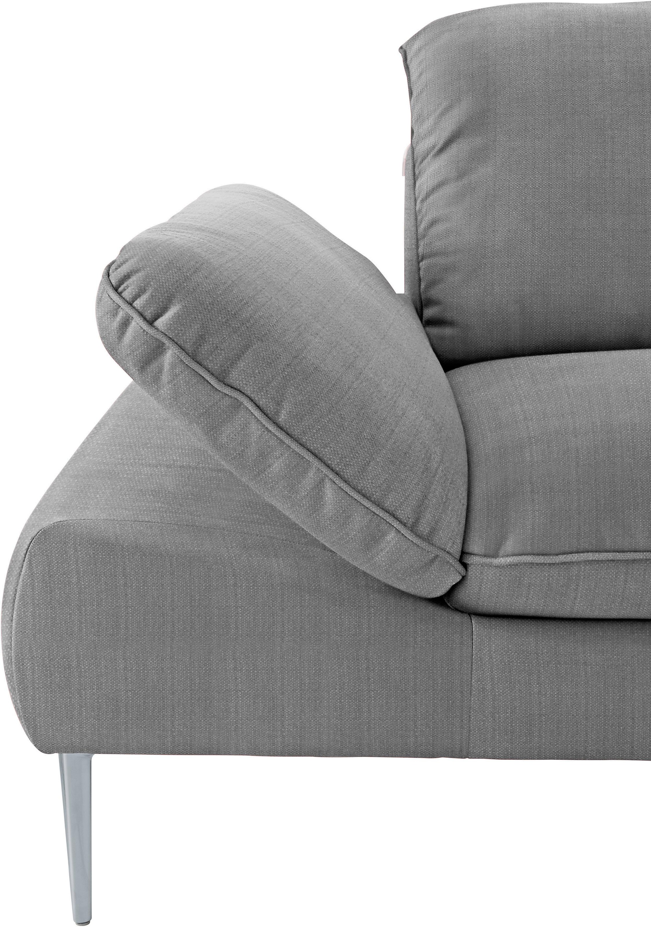 W.SCHILLIG Ecksofa »enjoy&MORE, Designsofa, bequem, zeitlos und elegant, L-Form«, mit Sitztiefenverstellung, Füße silber matt, Breite 340 cm