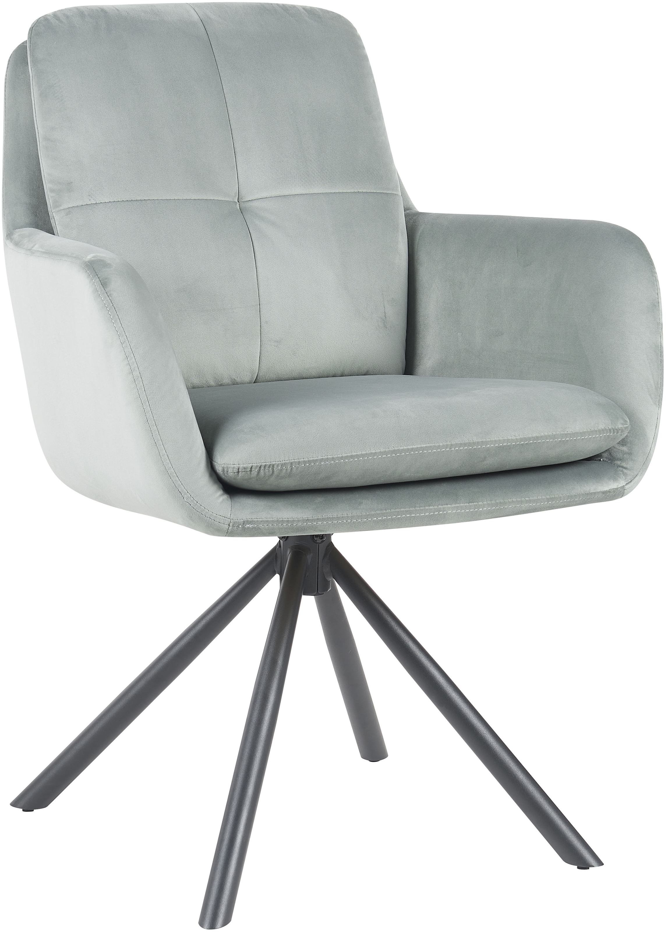 HELA Armlehnstuhl »PARMA« (Set) 2 Stk.2er Pack, 360° drehbar, 4-Fuß, Kissenoptik, Samtvelour, Armlehnen