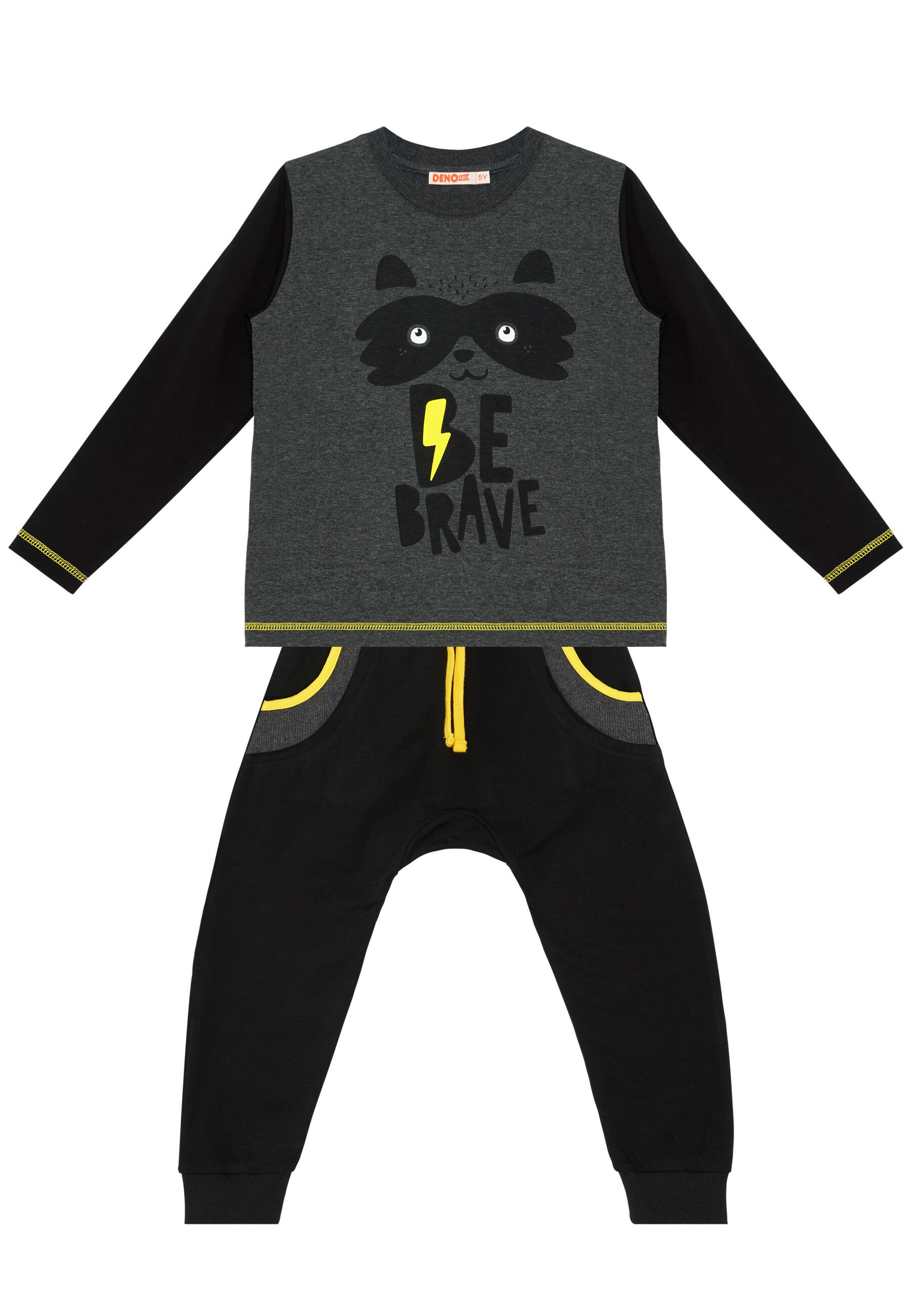 Denokids Hausanzug »Be Brave«, (2 tlg.), mit Raccoon-Held-Motiv