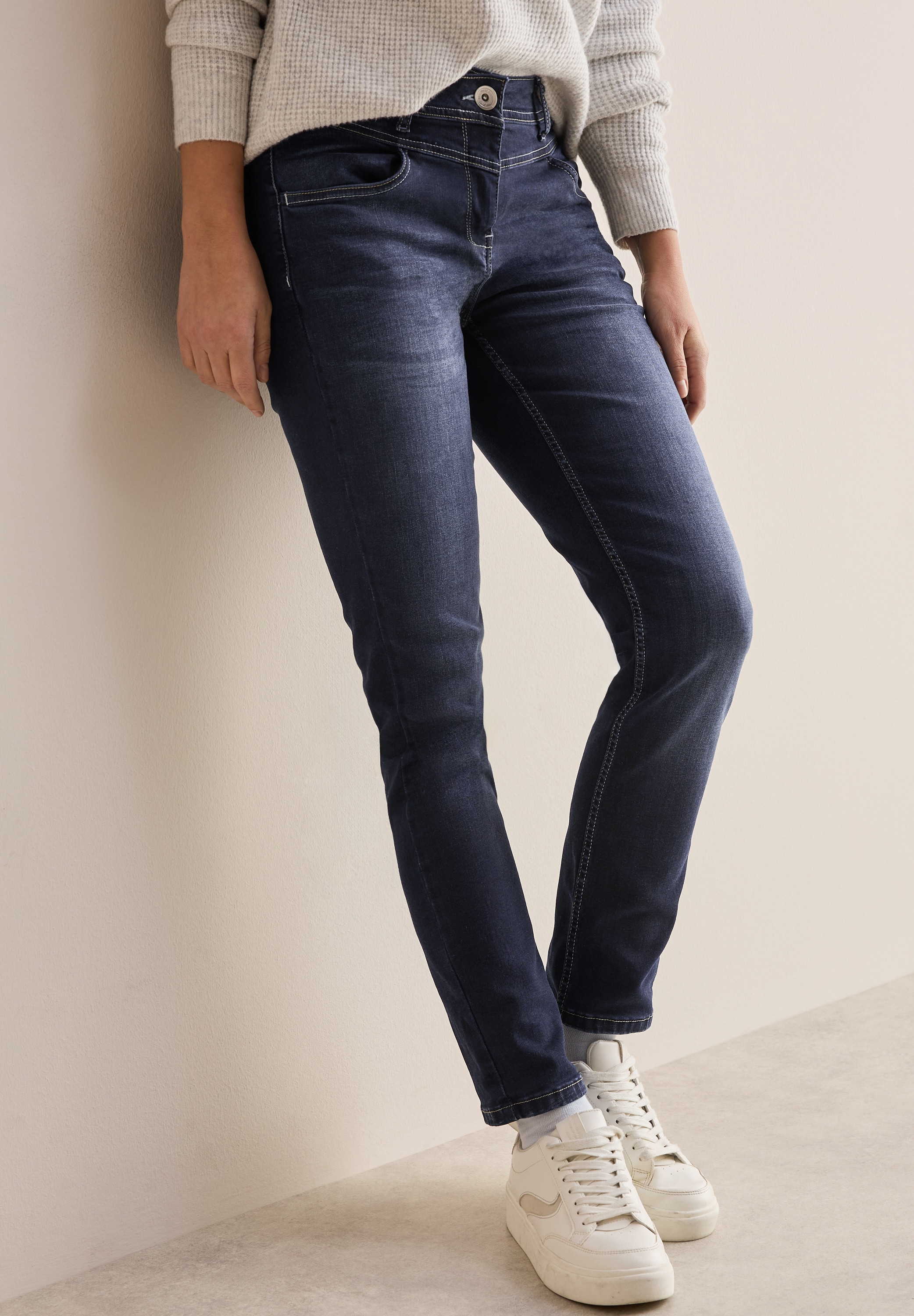 Cecil Slim-fit-Jeans, mit hohem Bund