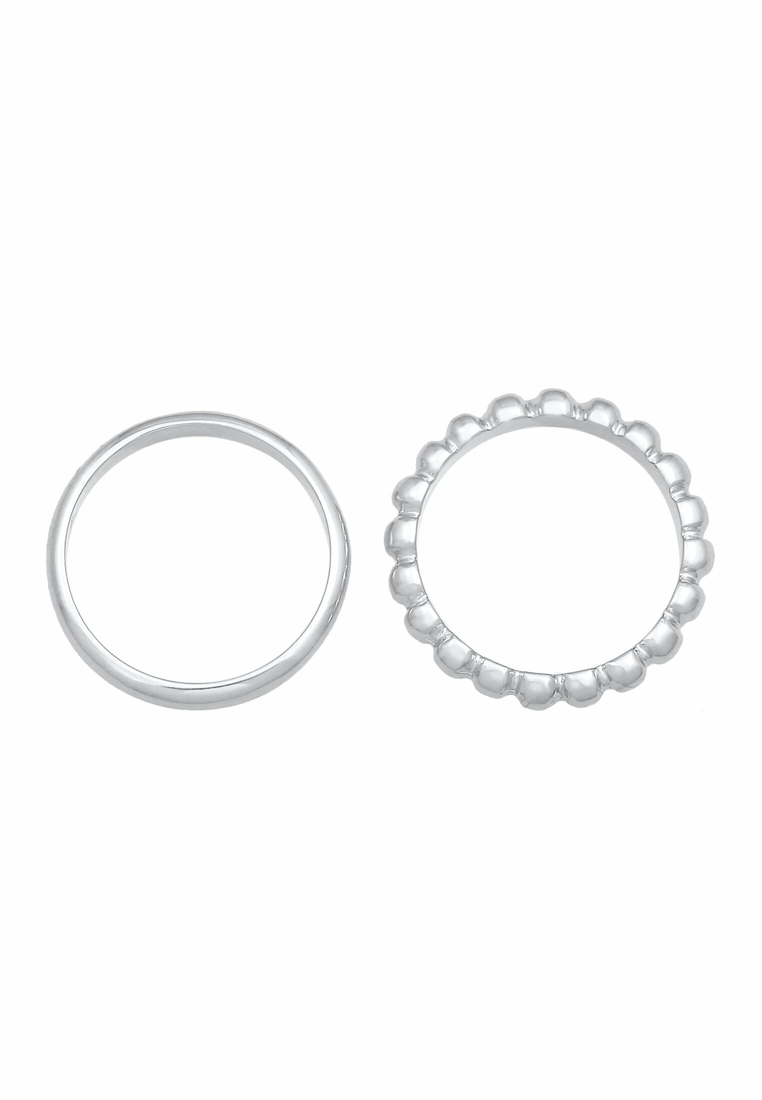 Elli Ring-Set »Bandring Basic Kugel Design (2 tlg.) 925 Silber«