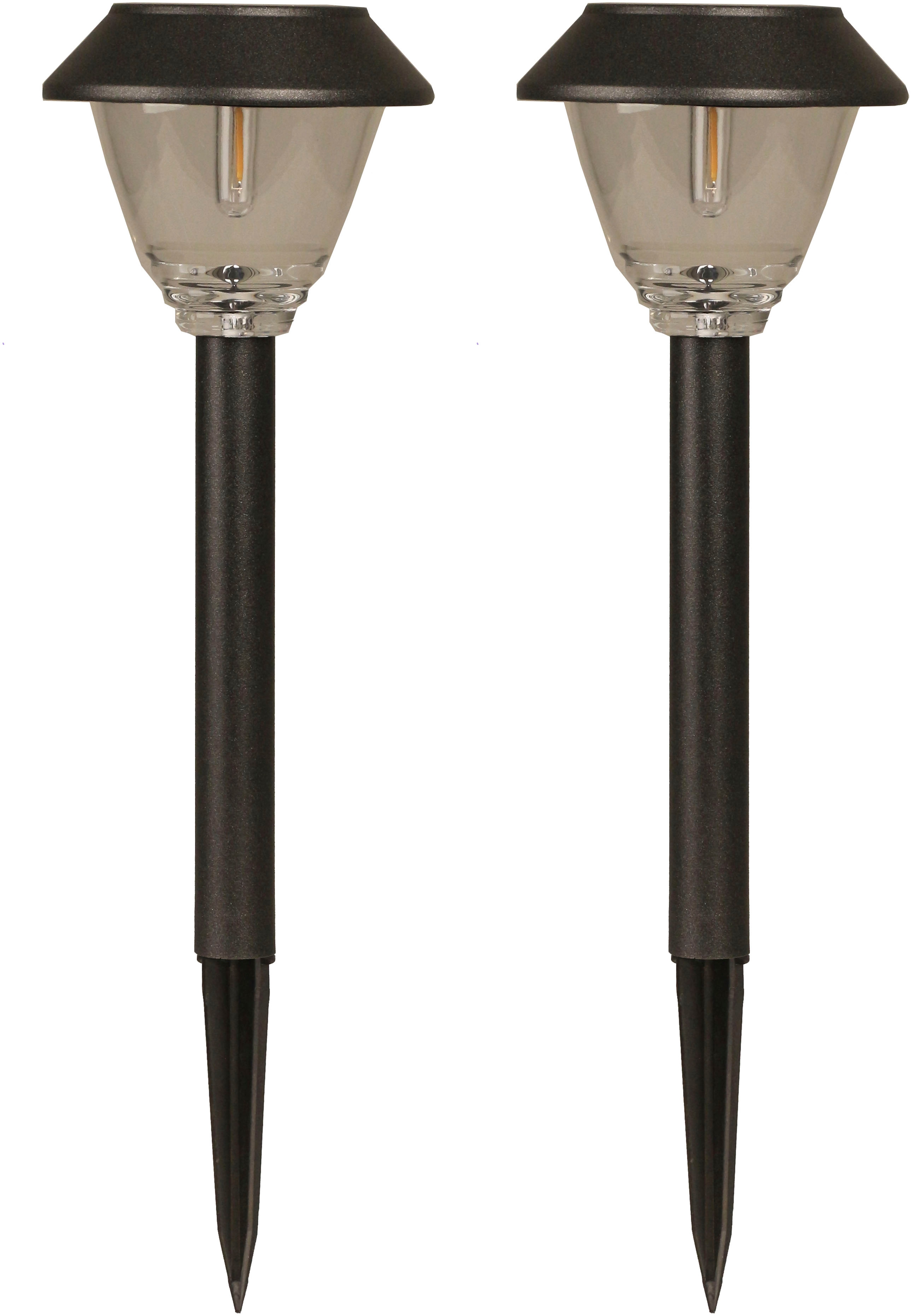 LUXFORM Gartenleuchte "Solar-Gartenlampe - Kodiak - 2 St - 5 Lumen - LED" LED-Modul 2 Stk. Aus Edelstahl & Glas gefertigt