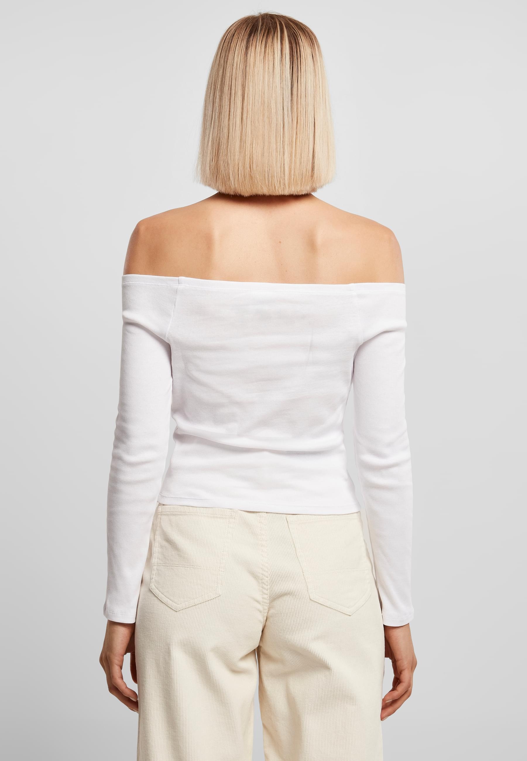 URBAN CLASSICS Langarmshirt »Urban Classics Damen Ladies Off Shoulder Rib Longsleeve«, (1 tlg.)