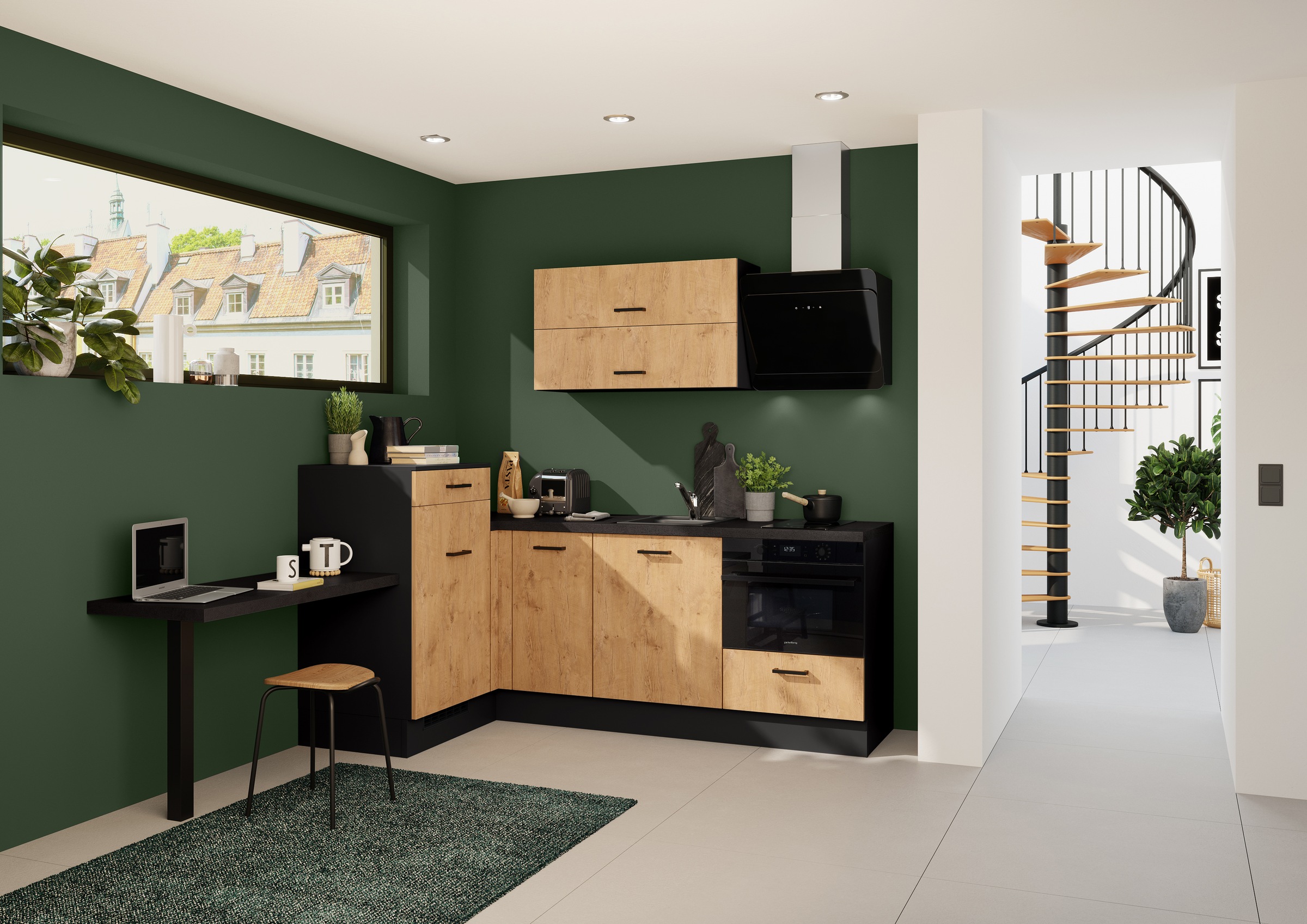 IMPULS KÜCHEN Winkelküche ""Amsterdam" mit zusätzlicher Arbeits- & Stellflä günstig online kaufen