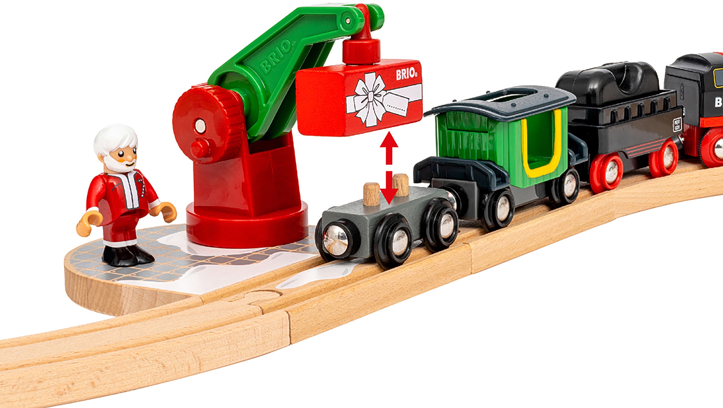 BRIO® Spielzeug-Eisenbahn »BRIO® WORLD, Batterie-Dampflok Weihnachts-Set«, (Set), FSC®- schützt Wald - weltweit