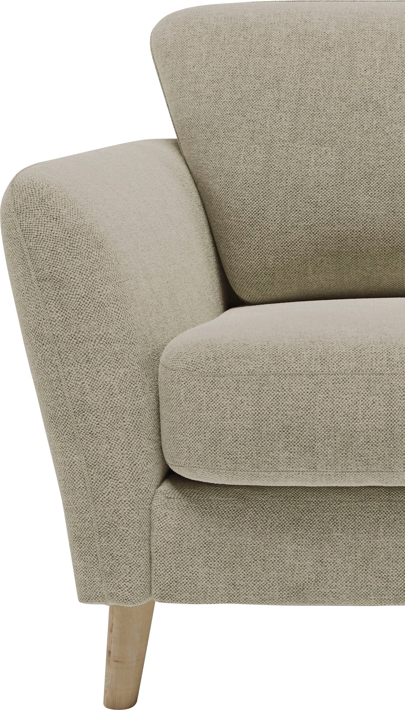 Home affaire Ecksofa »MARSEILLE (279/152cm),L-Form, Rec. rechts/links, verschiedene Bezüge« Massivholzbeine Eiche, Landhausstil, Wellenunterfederung