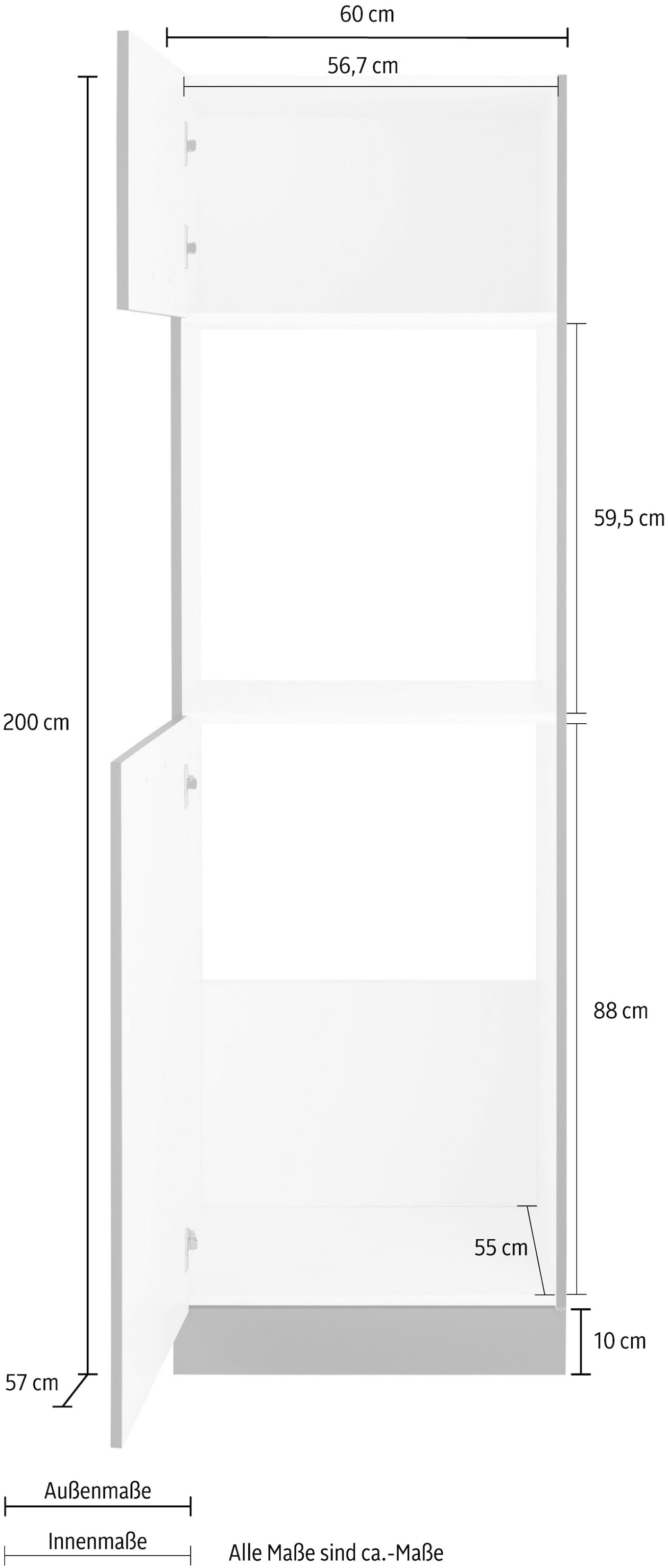 wiho Küchen Backofen/Kühlumbauschrank »Esbo«, 60 cm breit | BAUR