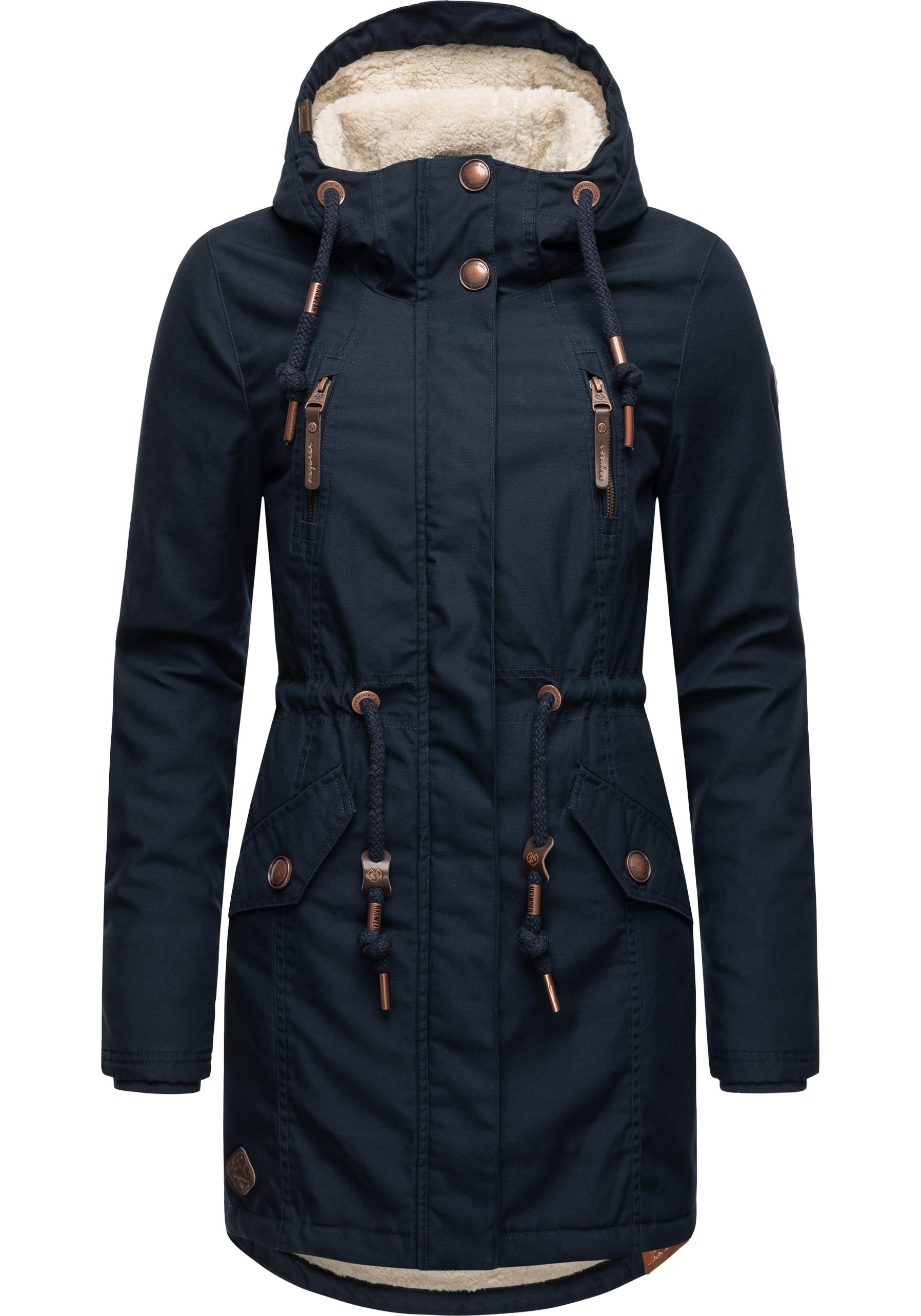 Ragwear Wintermantel »Elsie«, stylischer Winterparka mit Kapuze und Teddyfleece
