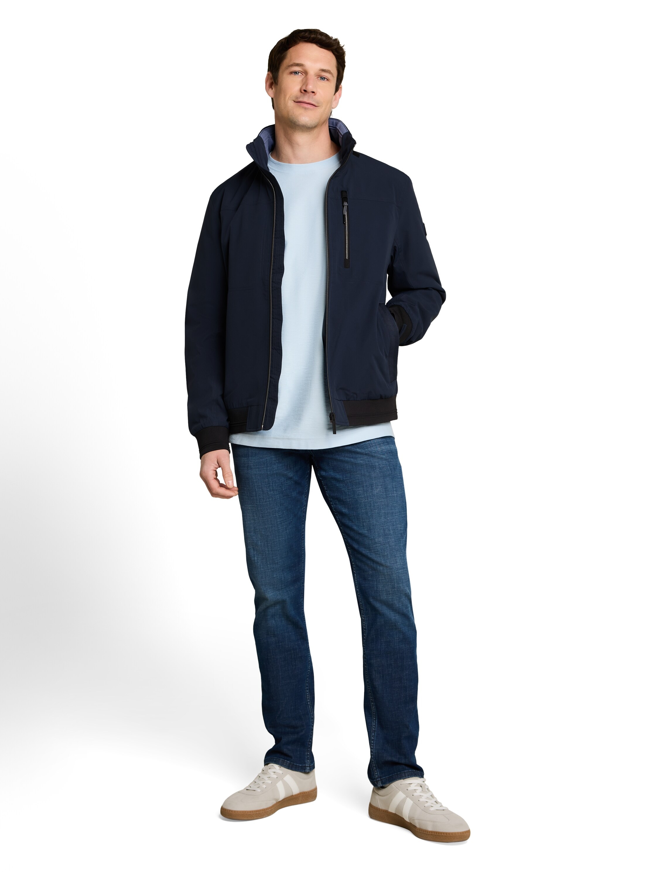 TOM TAILOR Blouson ohne Kapuze Sweatjacke mit Reißverschluss