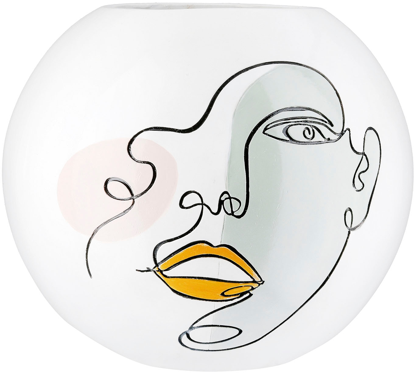 Casablanca by Gilde Tischvase "Kugelvase rund Voir weiß H. 21,5 cm", (1 St. günstig online kaufen