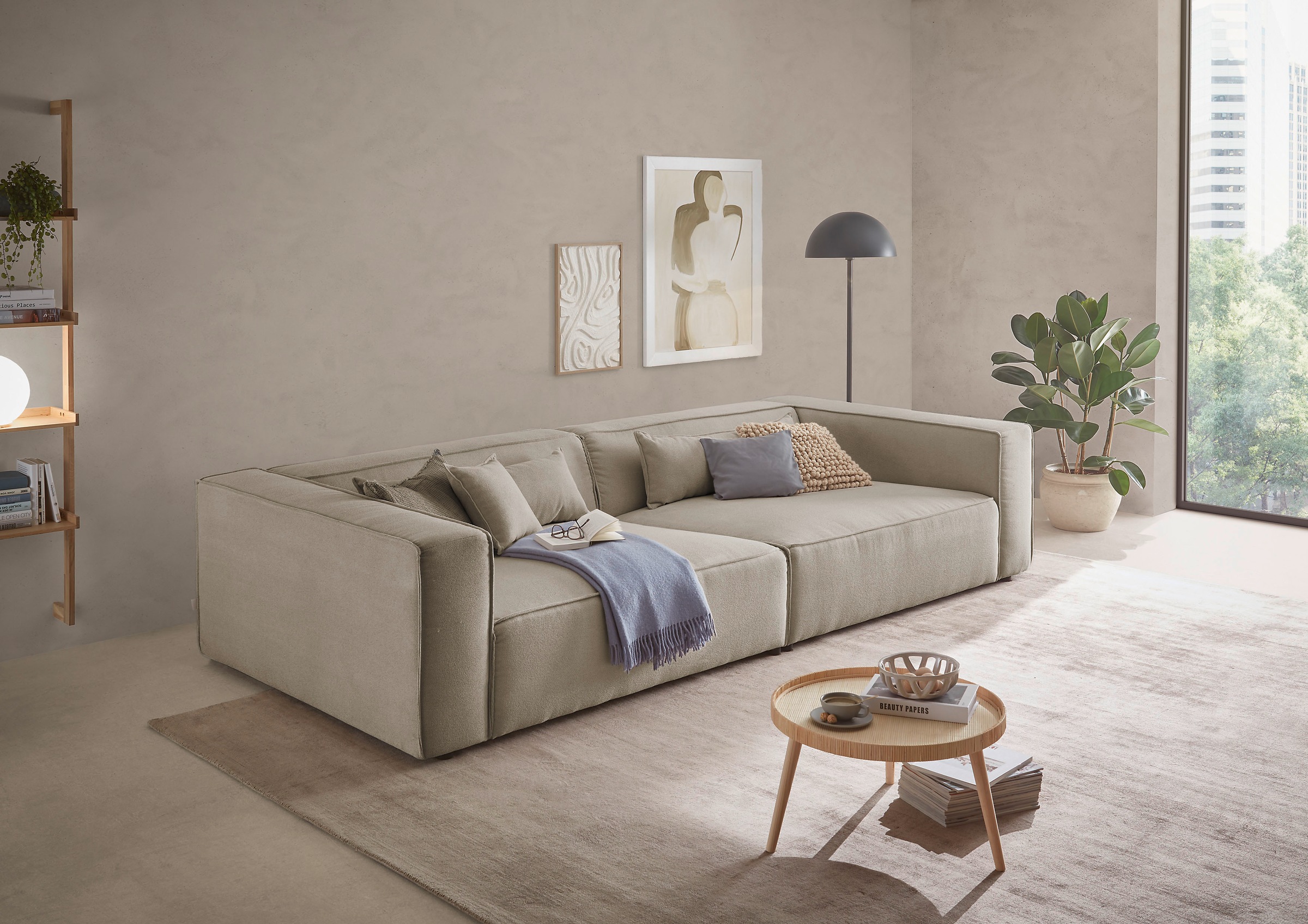 LeGer Home by Lena Gercke 3-Sitzer "PIARA XXL, Sofa mit Kedernaht in Cord, günstig online kaufen