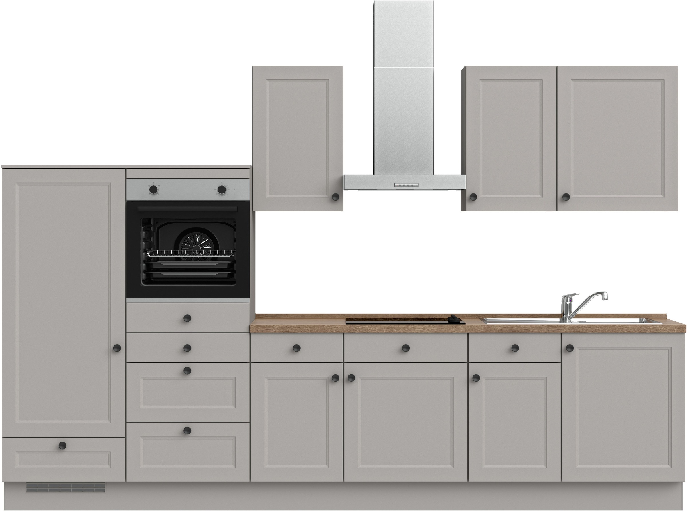 nobilia Küchenzeile ""Cascada I", NEU: individuell anpassbar mit gratis Profi-Beratung" vormontiert, Breite 330 cm, Ausrichtung wählbar, wahlw. mit E-Geräten