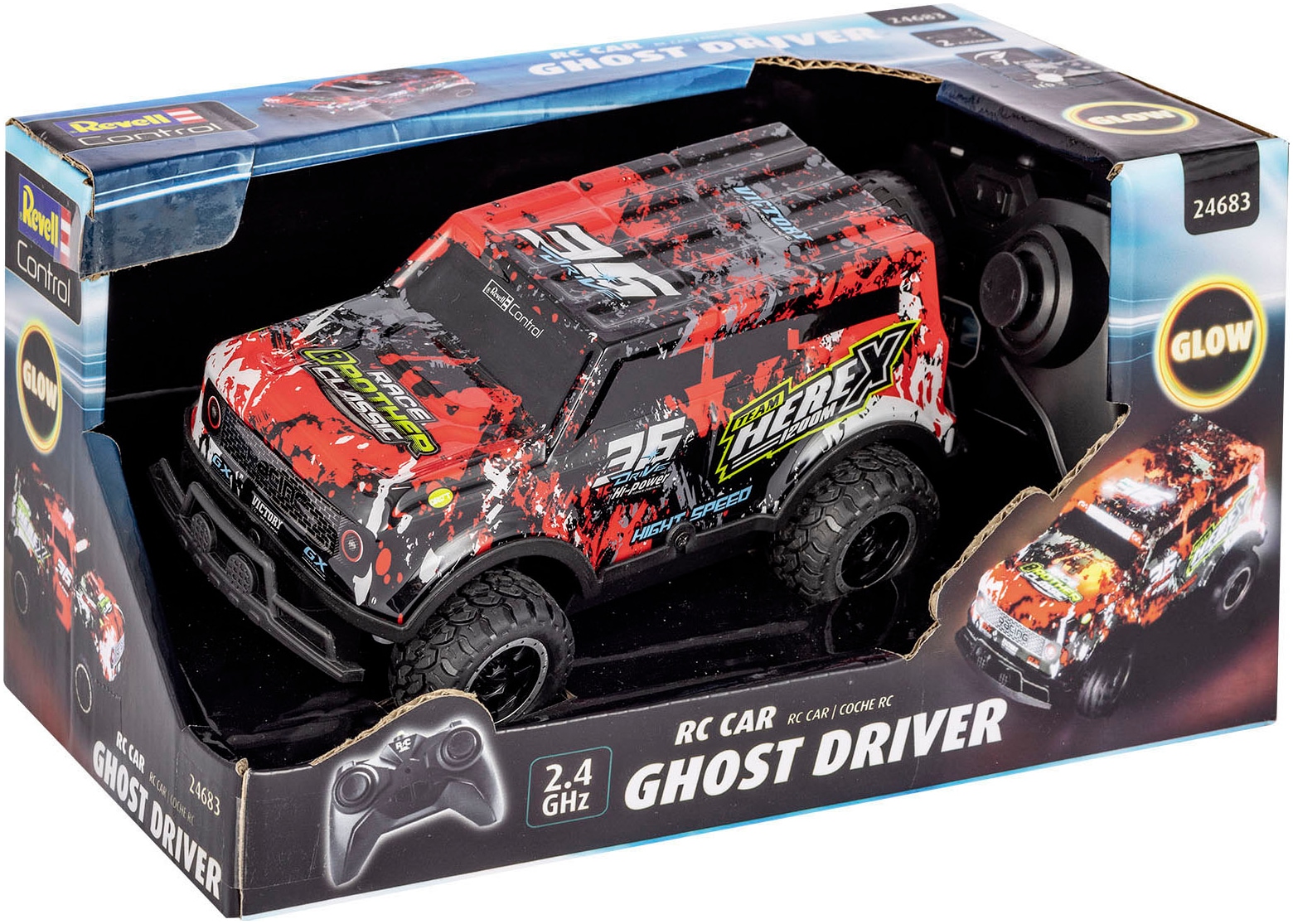 Revell® RC-Monstertruck »Revell® control, Ghost Driver, 2,4 GHz, rot«, mit LED-Licht