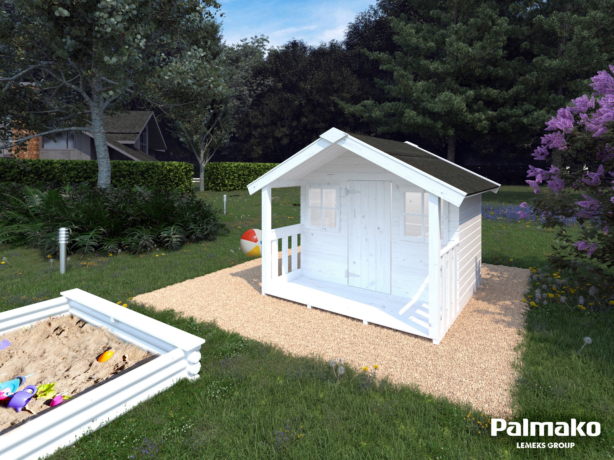 Palmako Spielhaus „Felix 1,9 m²“, mit Terrasse natur, weiß Rabatt: 15 %