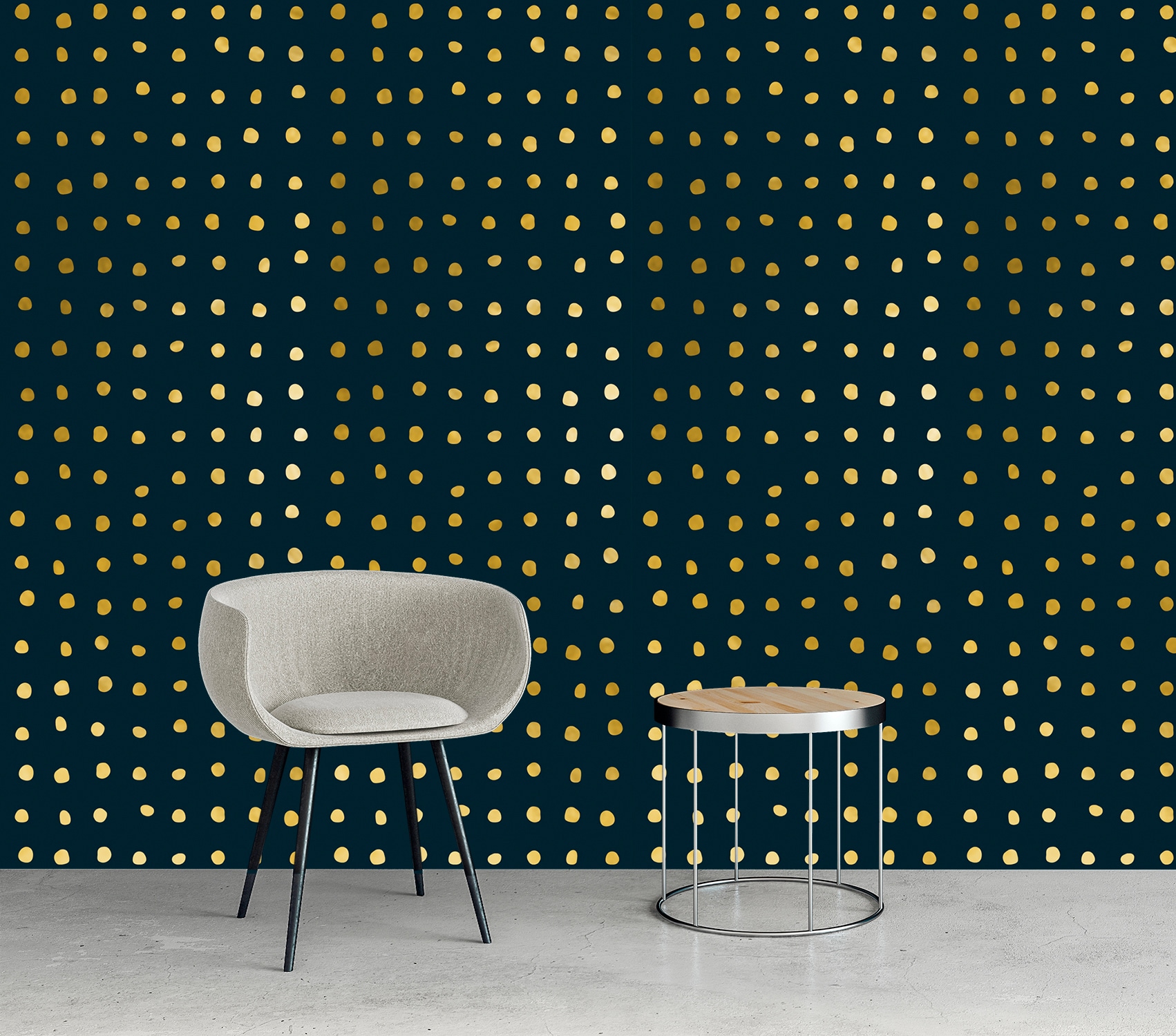queence Vinyltapete »Skye«, bedruckt-Motiv-gemustert-3D-Optik-gepunktet, 90x250cm, selbstklebend, kinderleichte Anbringung, Sticker