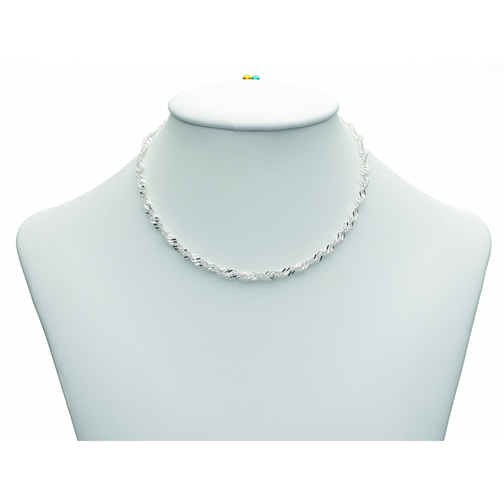 Adelia´s Silberkette »925 Silber Singapur Halskette 50 cm Ø 3,5 mm«, Silberschmuck für Damen