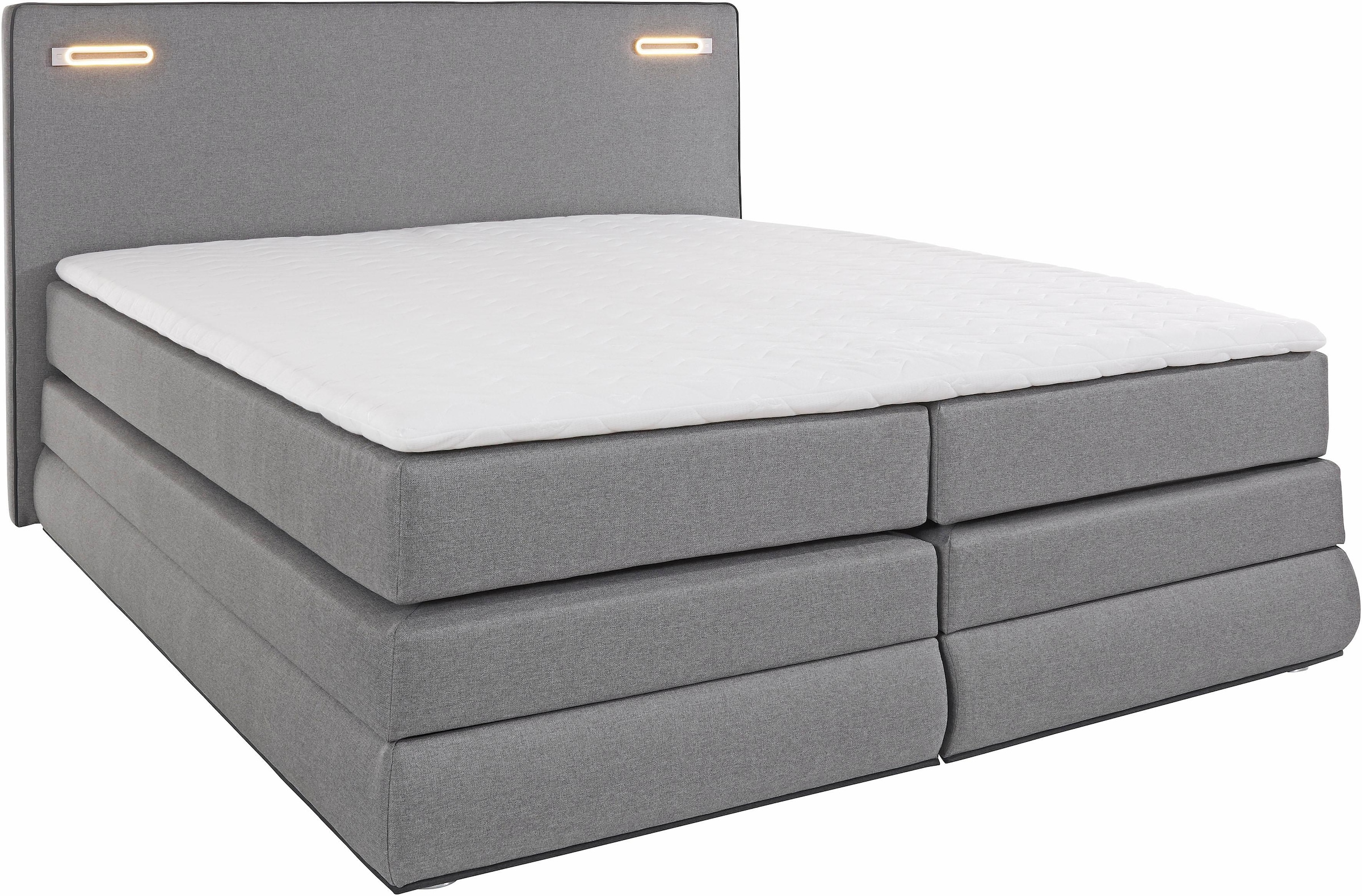 COLLECTION AB Boxspringbett »Ninoni«, inkl. Bettkasten, Topper und wahlweise mit LED-Beleuchtung, Liegefläche 180 x 200 cm