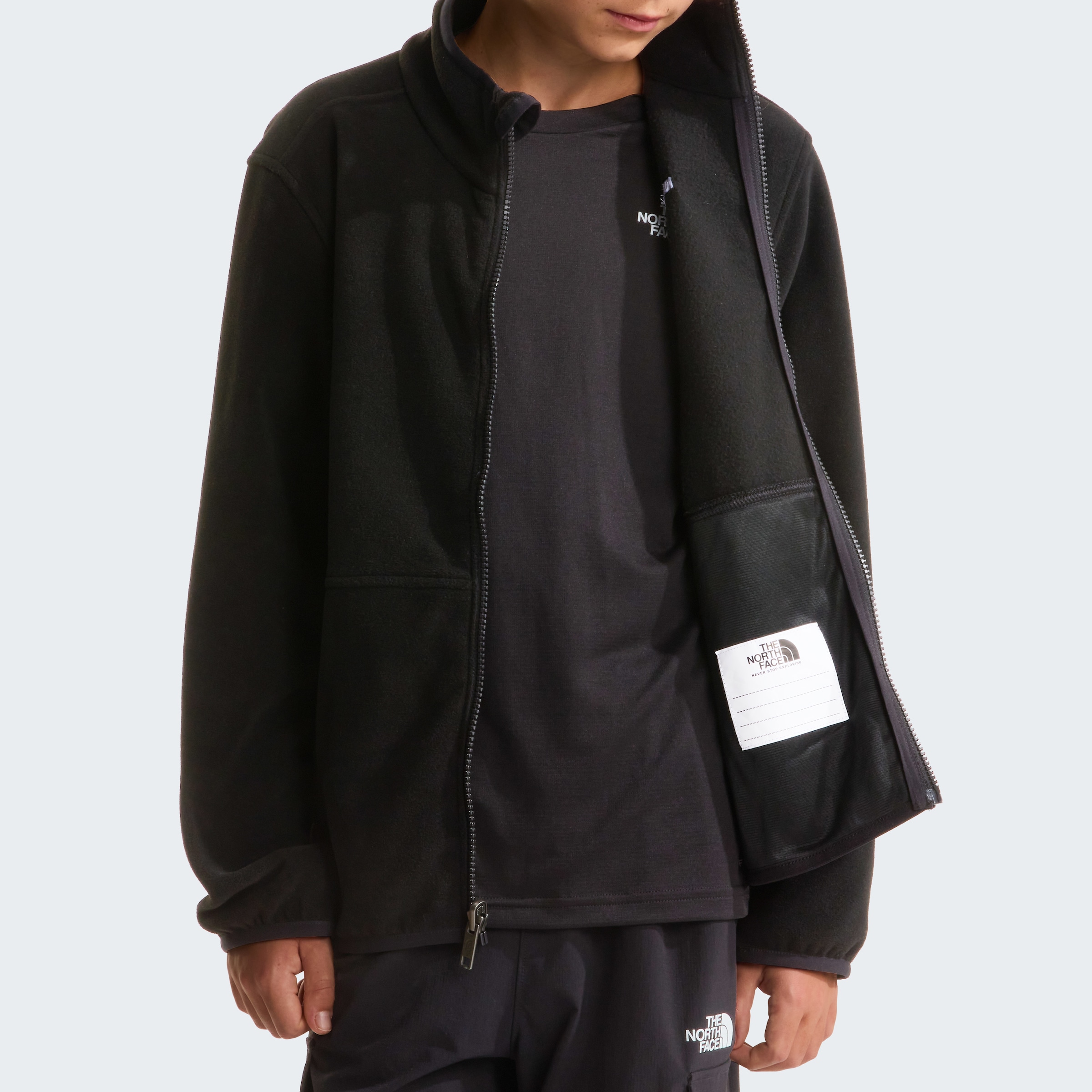 The North Face Fleecejacke »TEEN GLACIER FZ ZIP IN JACKET« mit Zip-In-Funktion, weiches Material, aus Polyester, normaler Schnitt
